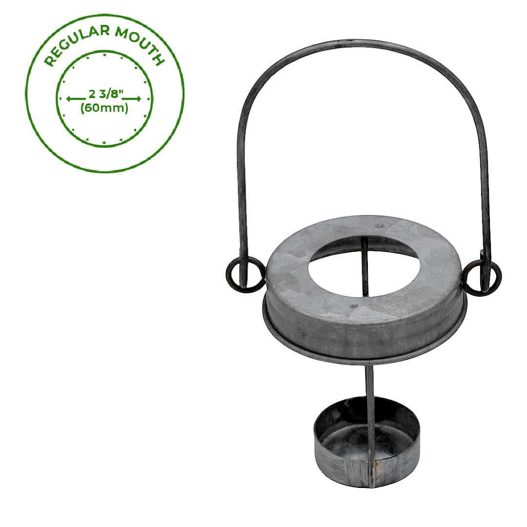 Galvanized Metal Tea Light Candle Holder Lids With Handles