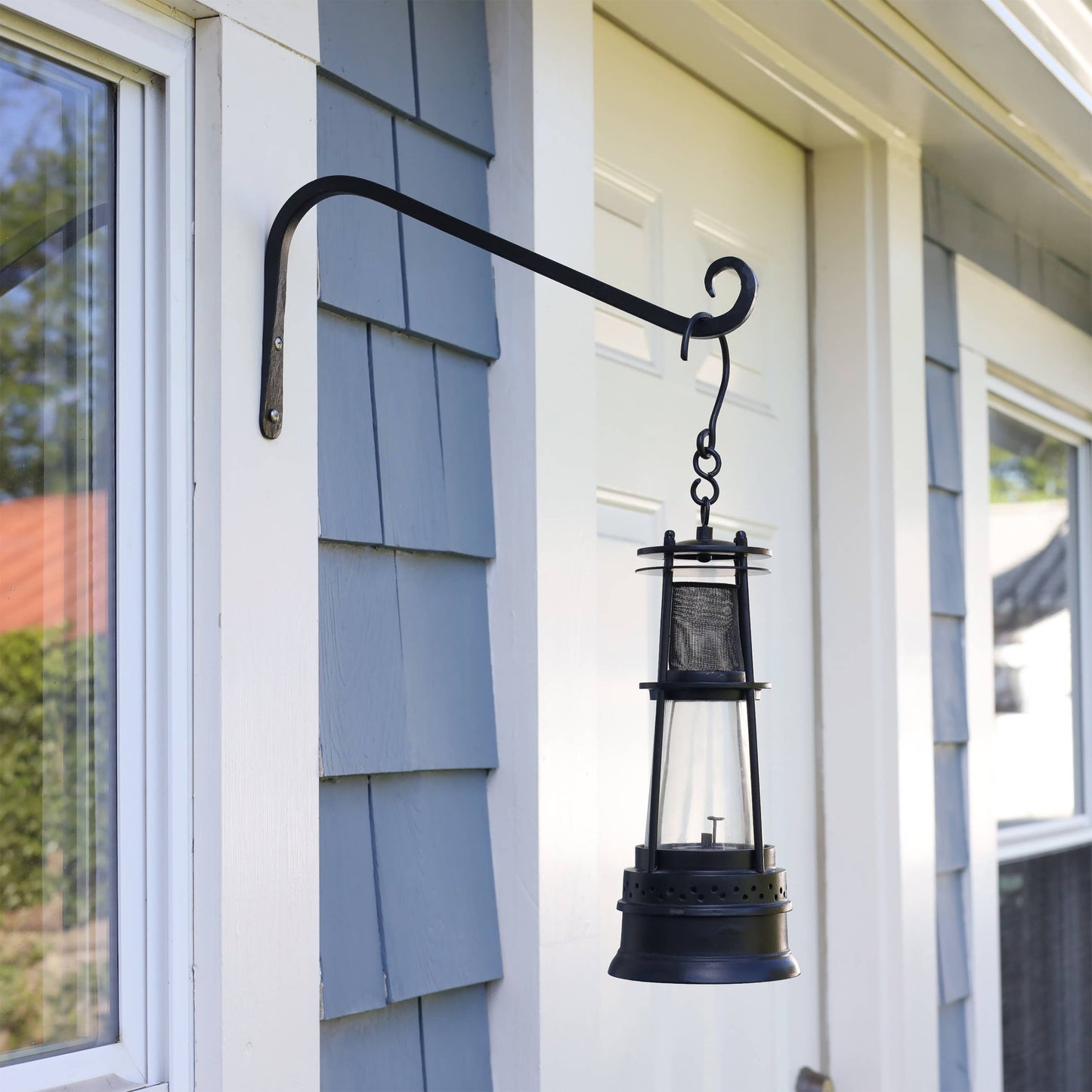 12 Inch Angled Upcurled Wall Bracket Lantern and Plant Hanger