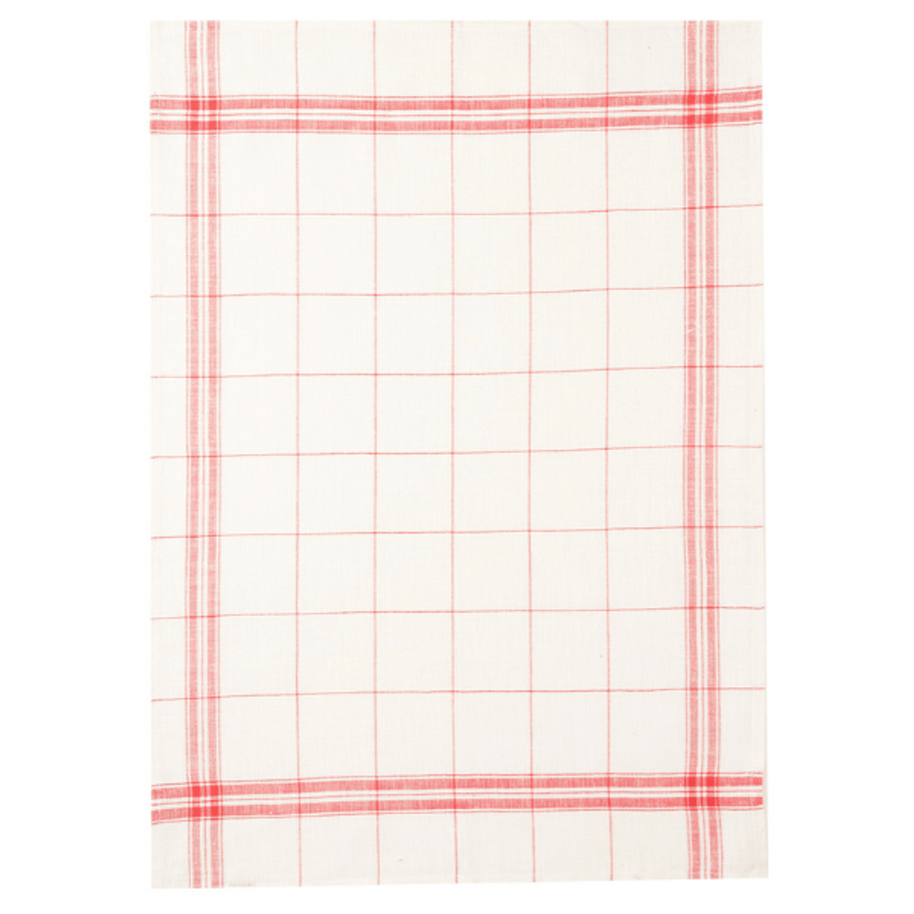 Coucke Red Checker Tea Towel 95 Percent Linen and 5 Percent Cotton