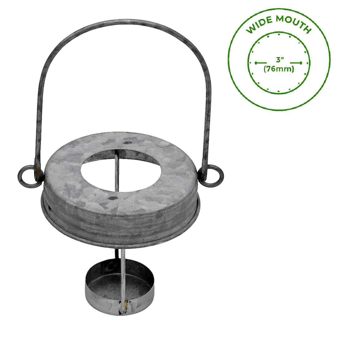 Galvanized Metal Tea Light Candle Holder Lids With Handles
