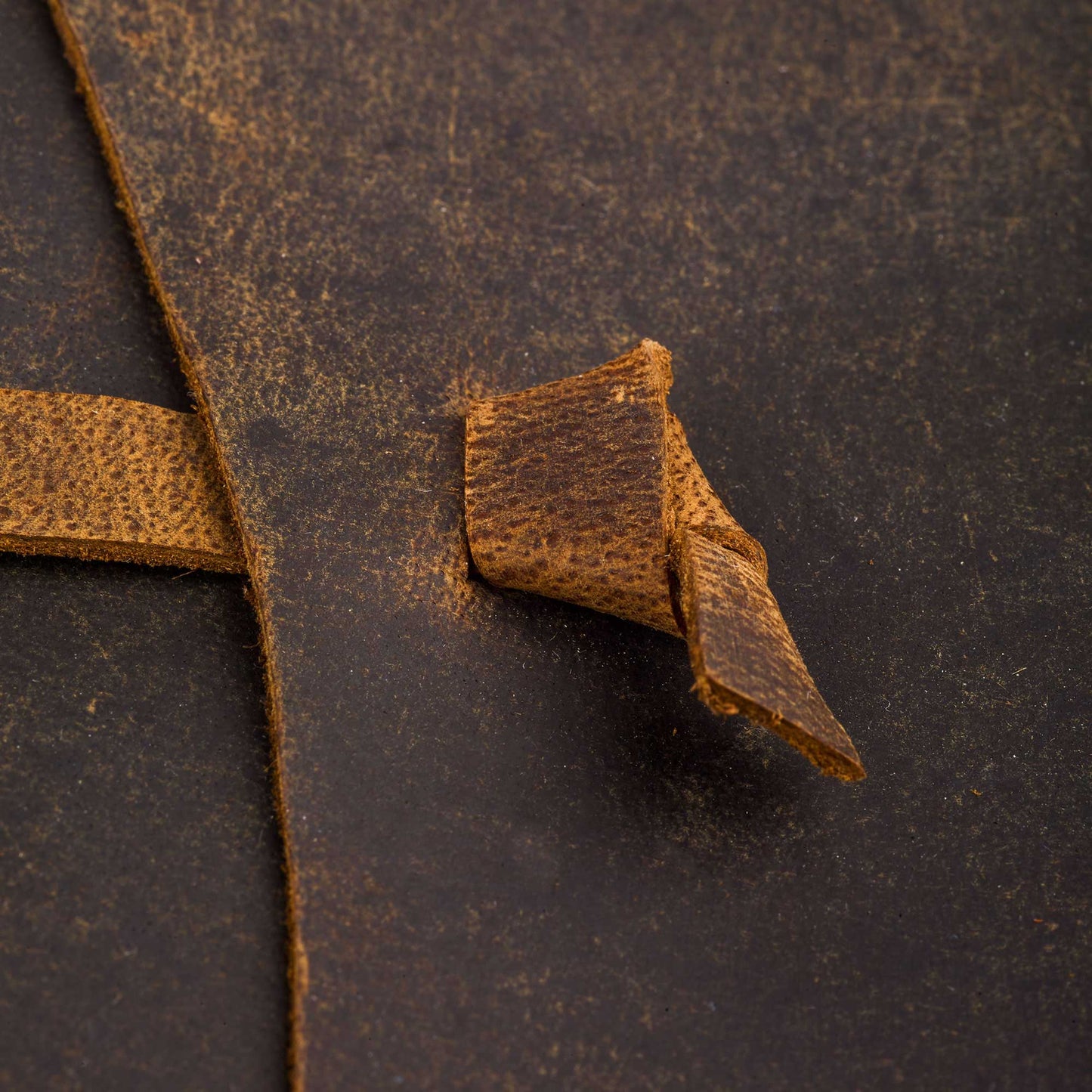 Large Buffalo Leather Wraparound Journal - Handmade 8 x 6.5 Inches Black