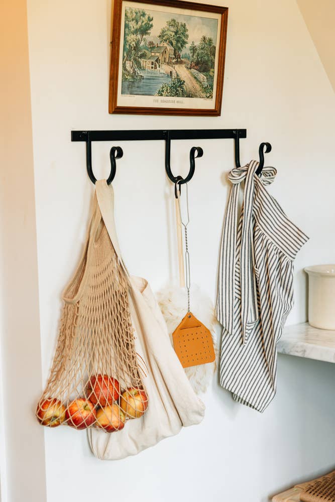 The Wrought Iron Rack with Three Hooks