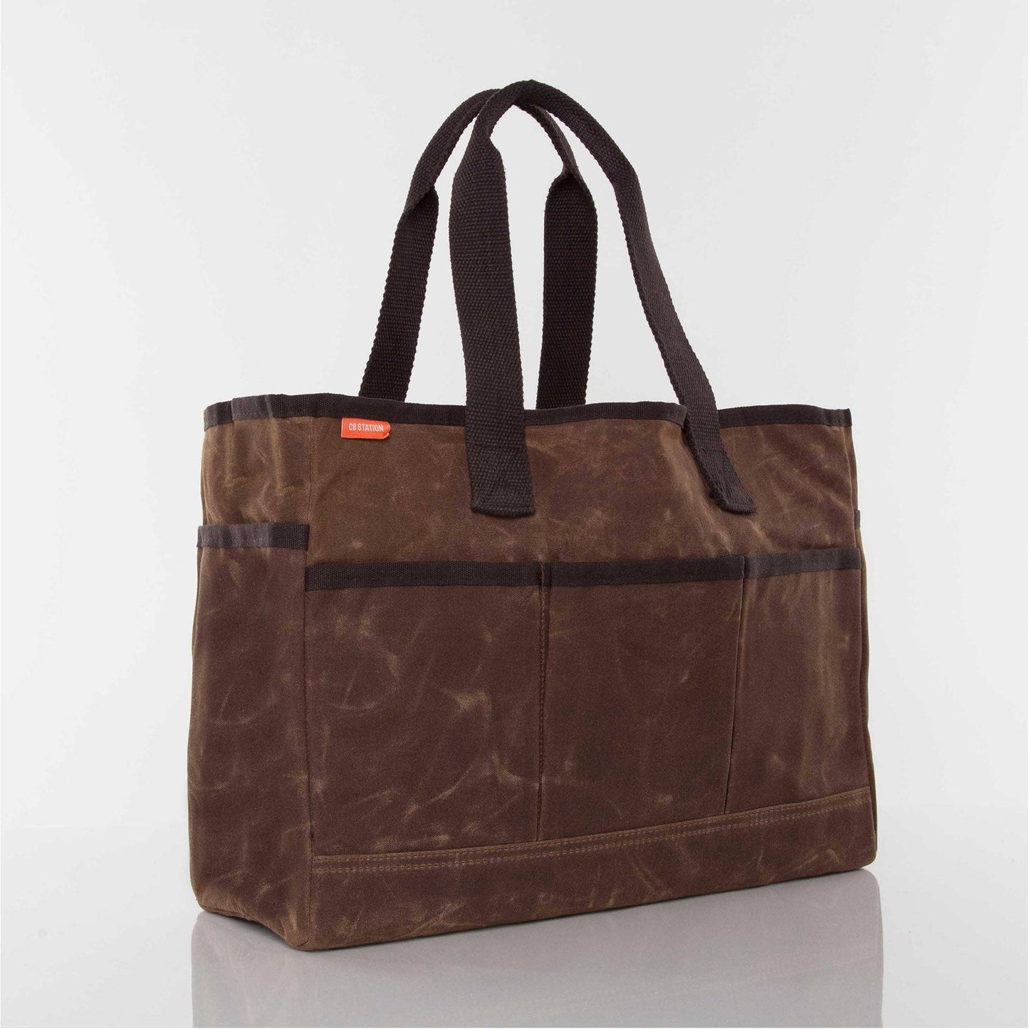 Waxed Canvas Utility Tote Khaki Brown