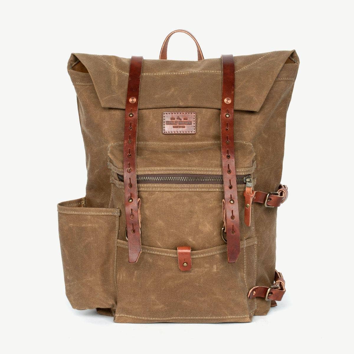 Wilder Waxed Canvas and Leather Backpack - Brush Brown