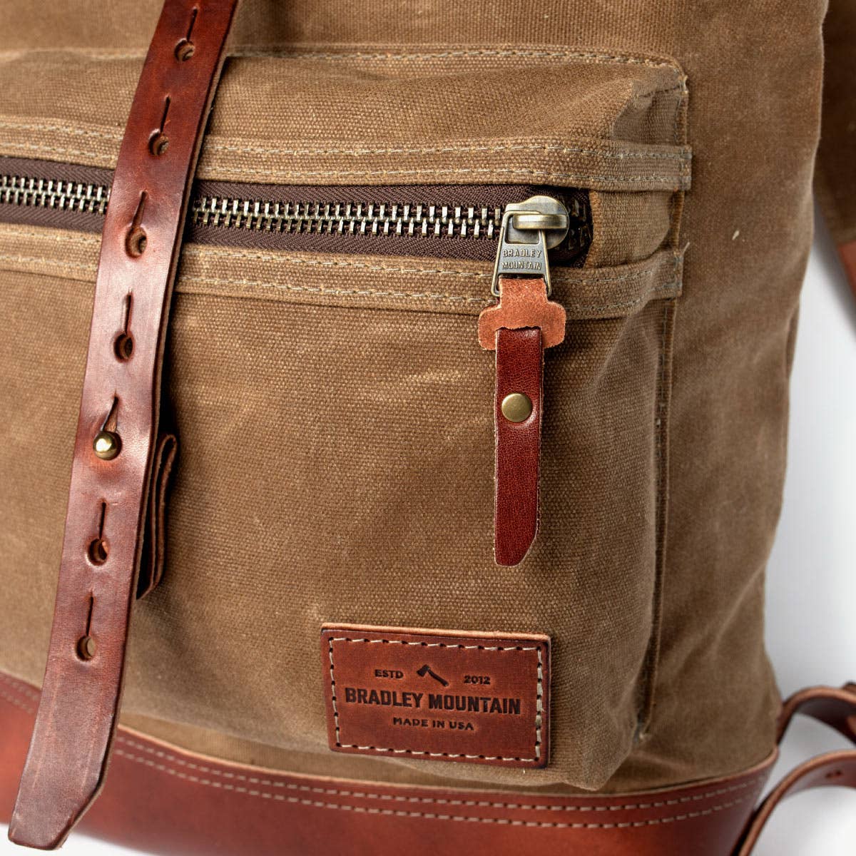 Biographer Backpack - Waxed Canvas / Leather - Brush Brown