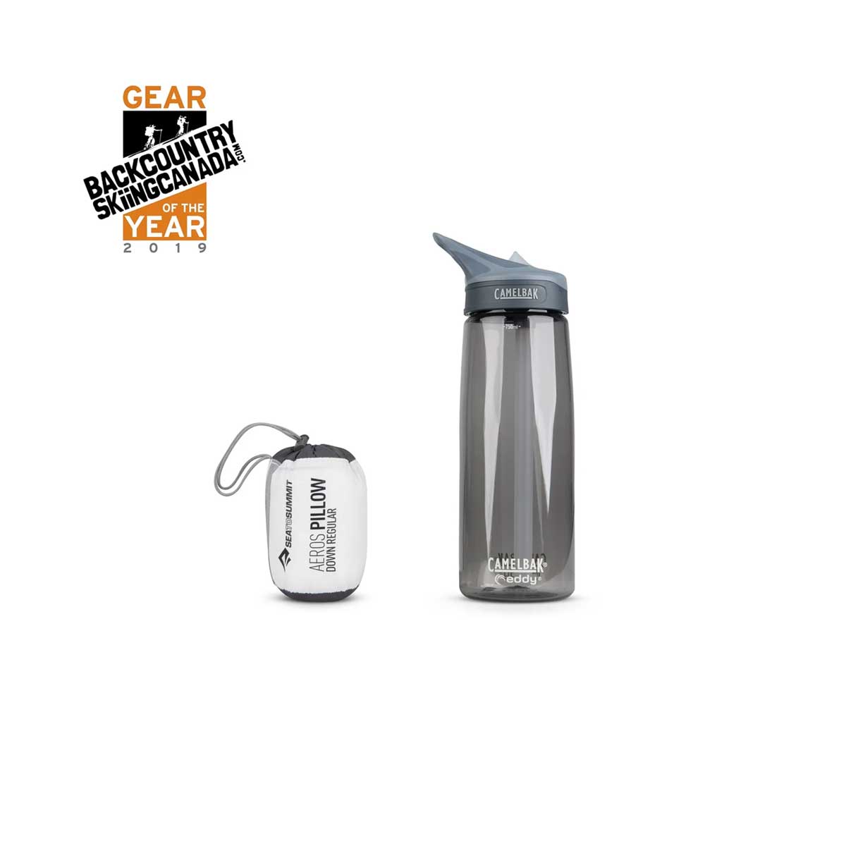 Aeros Down Filled Camp Pillow Regular Grey