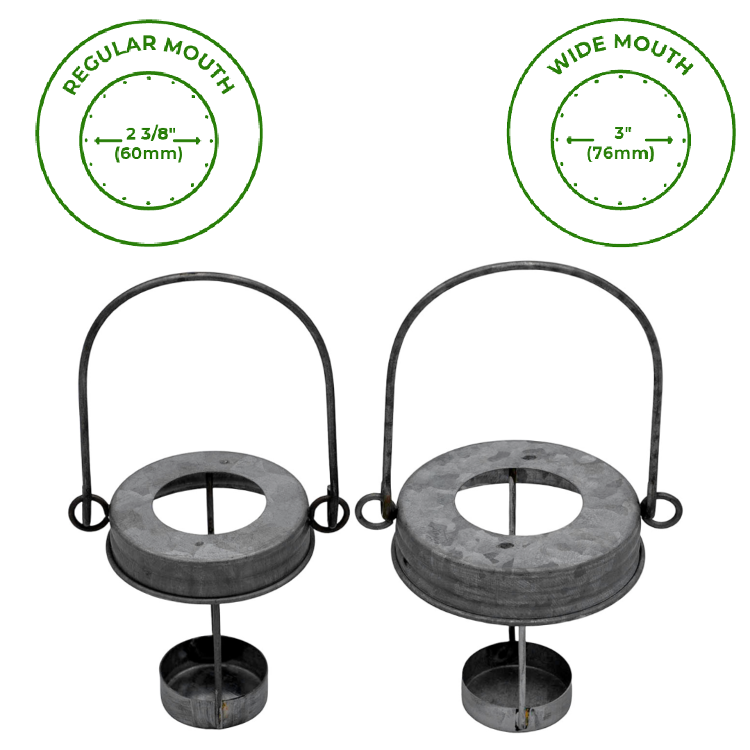 Galvanized Metal Tea Light Candle Holder Lids With Handles