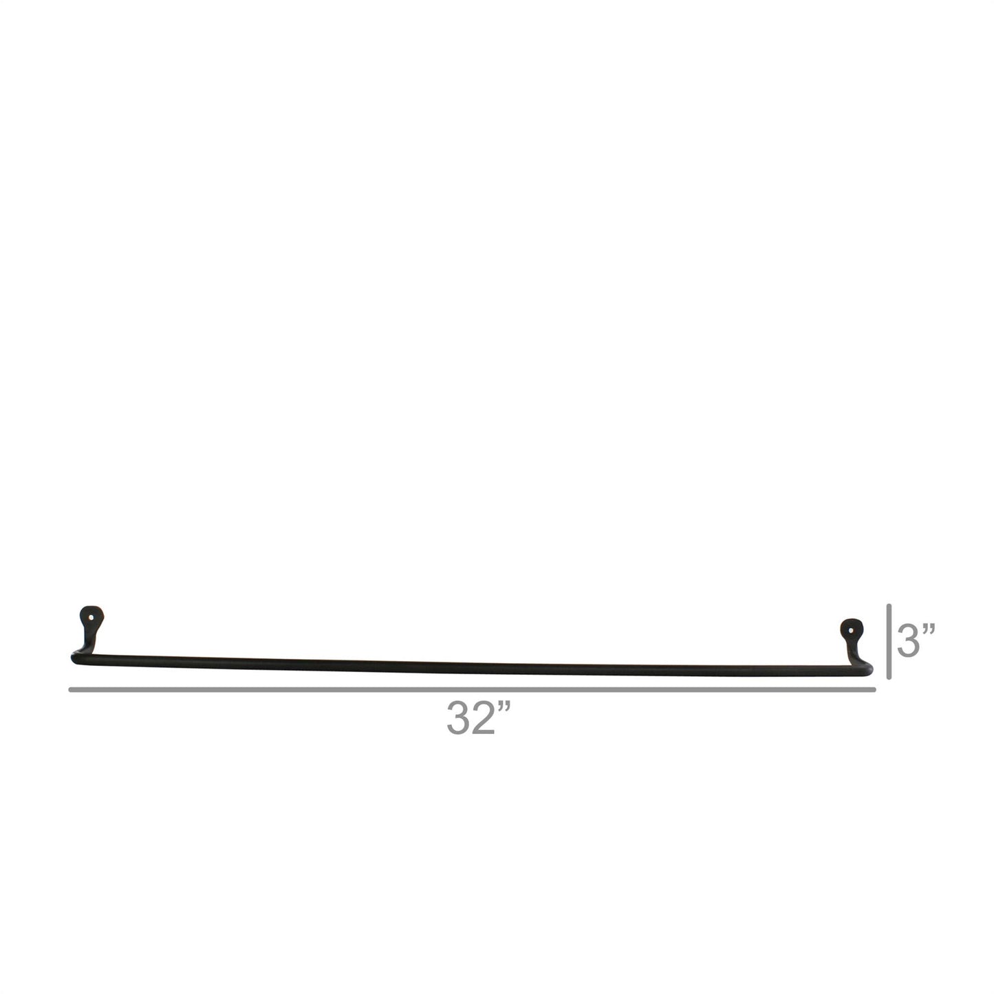 Bijou Iron Wall Bar Rack - 32 in - Natural Grey