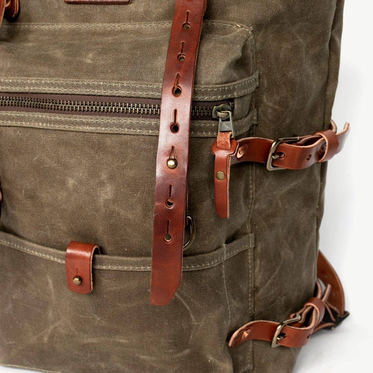 The Wilder Backpack - Waxed Canvas and Leather - Field Tan