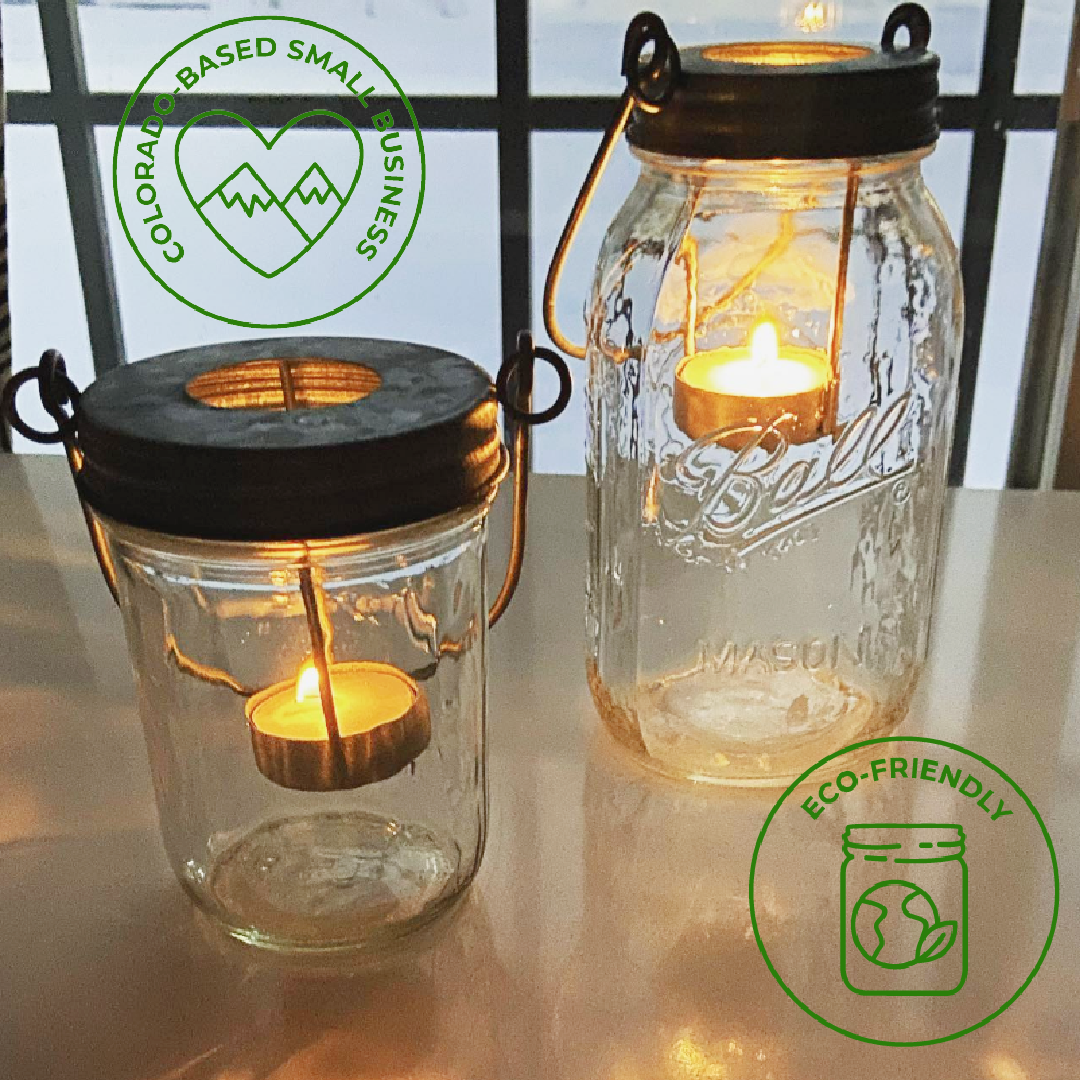 Galvanized Metal Tea Light Candle Holder Lids With Handles