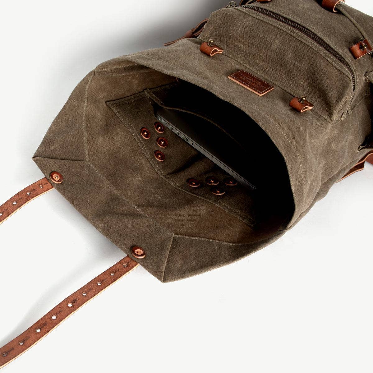 The Wilder Backpack - Waxed Canvas and Leather - Field Tan