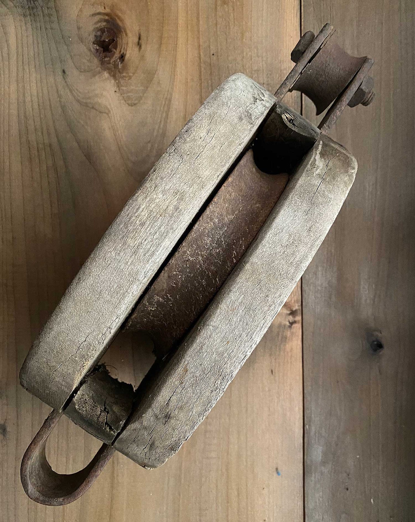 Vintage Antique Barn Pulley Large Block Large