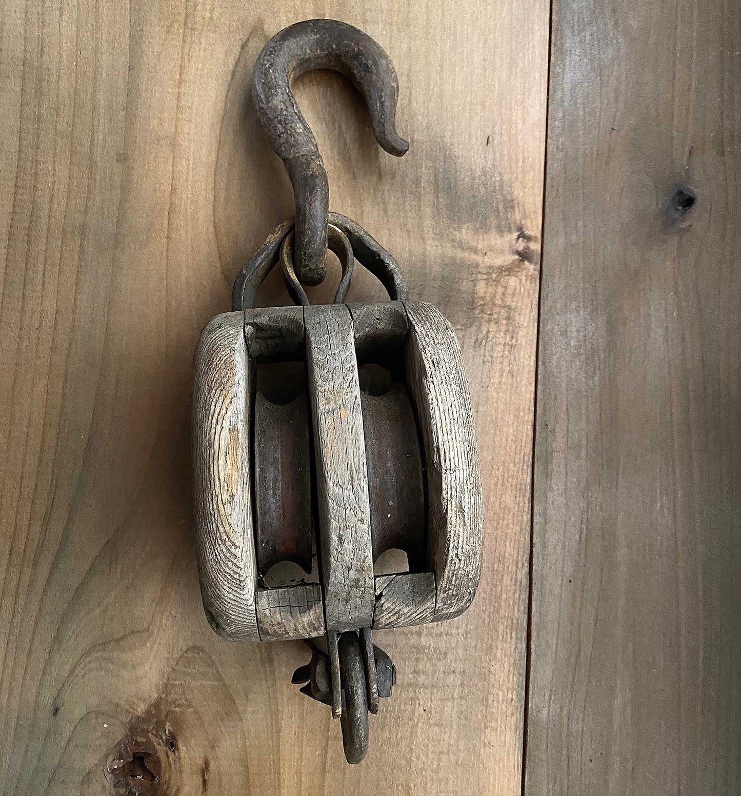 Vintage Barn Pulley Block and Tackle Western Lock Co. Small Double