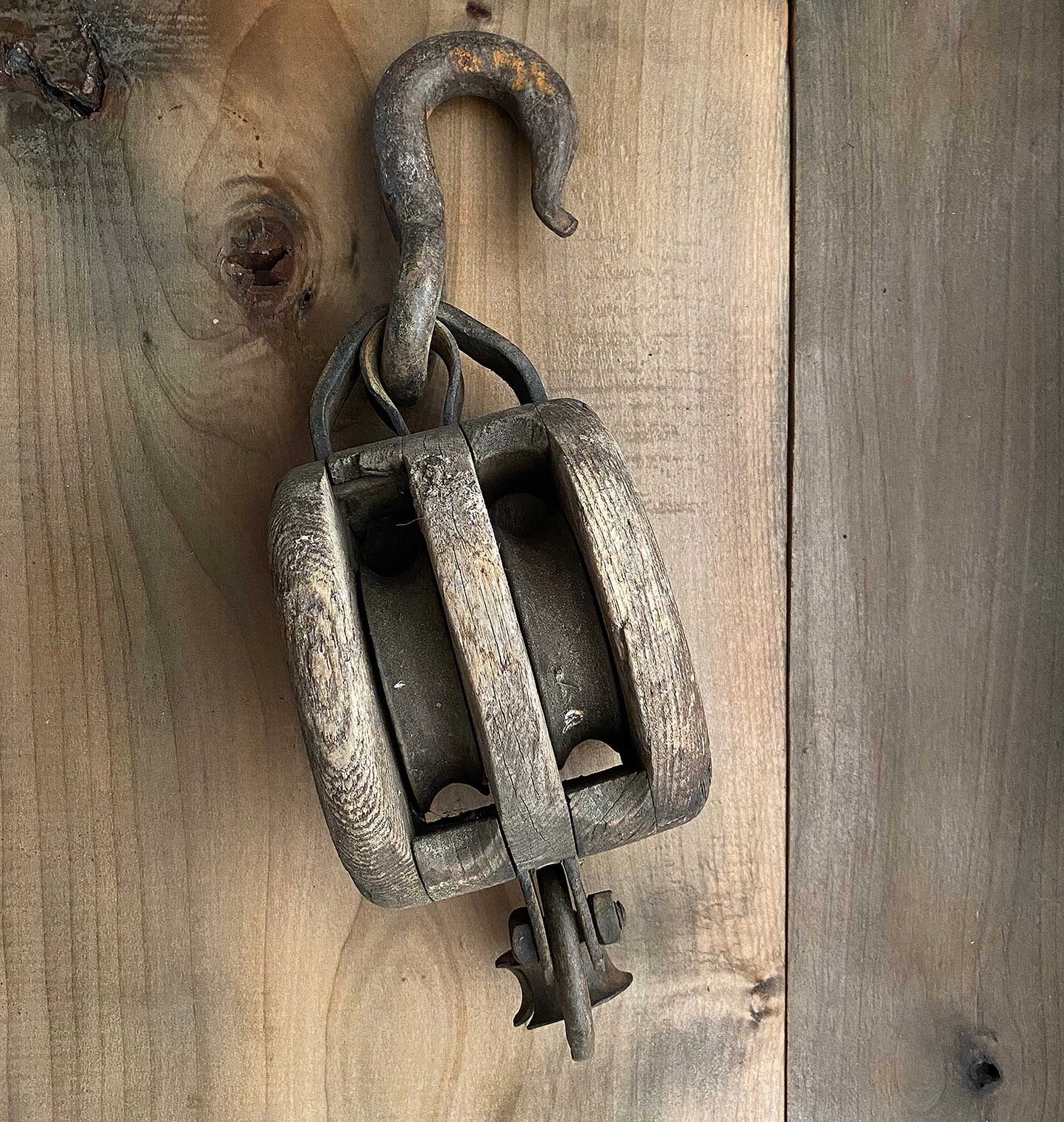 Vintage Barn Pulley Block and Tackle Western Lock Co. Small Double