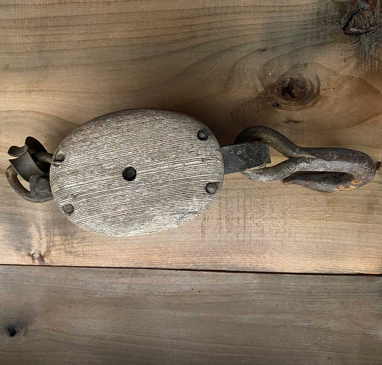 Vintage Barn Pulley Block and Tackle Western Lock Co. Small Double