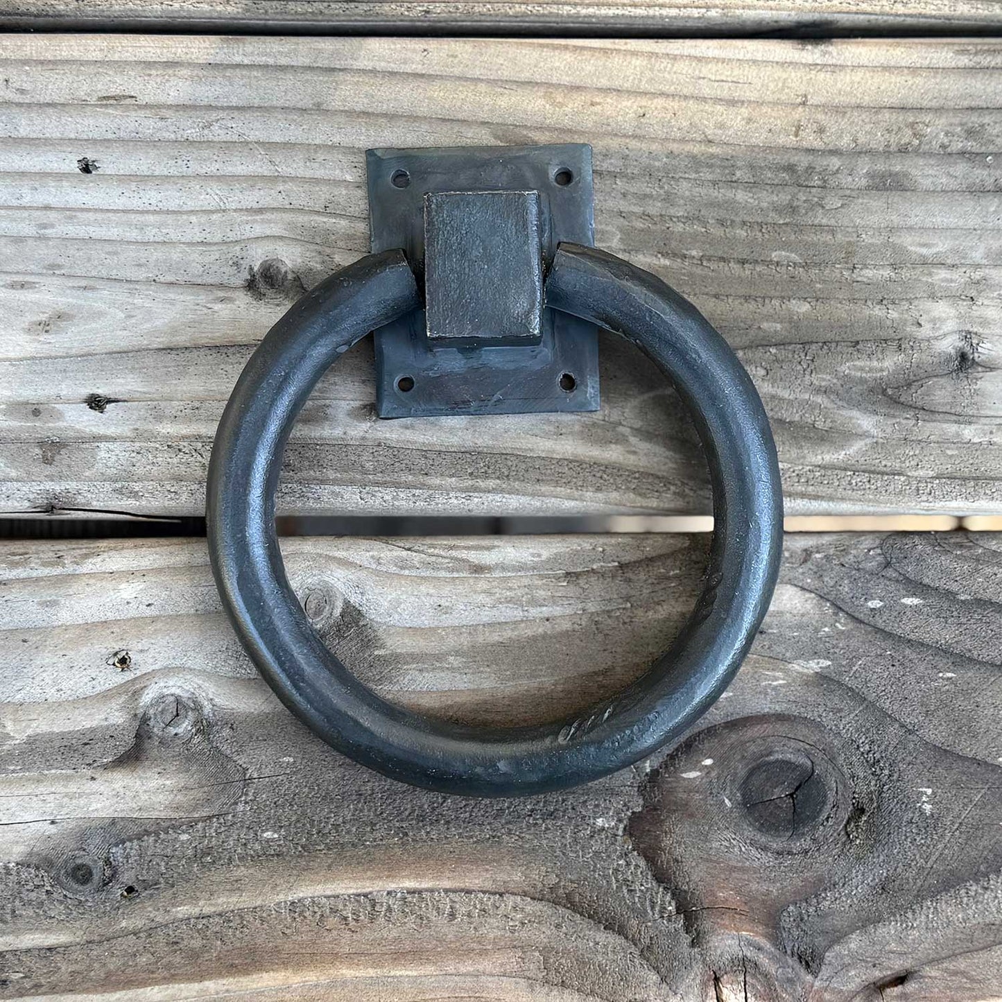 Large Forged Door Knocker / Gate Pull - Steel / Iron with Beeswax Blacksmith Finish