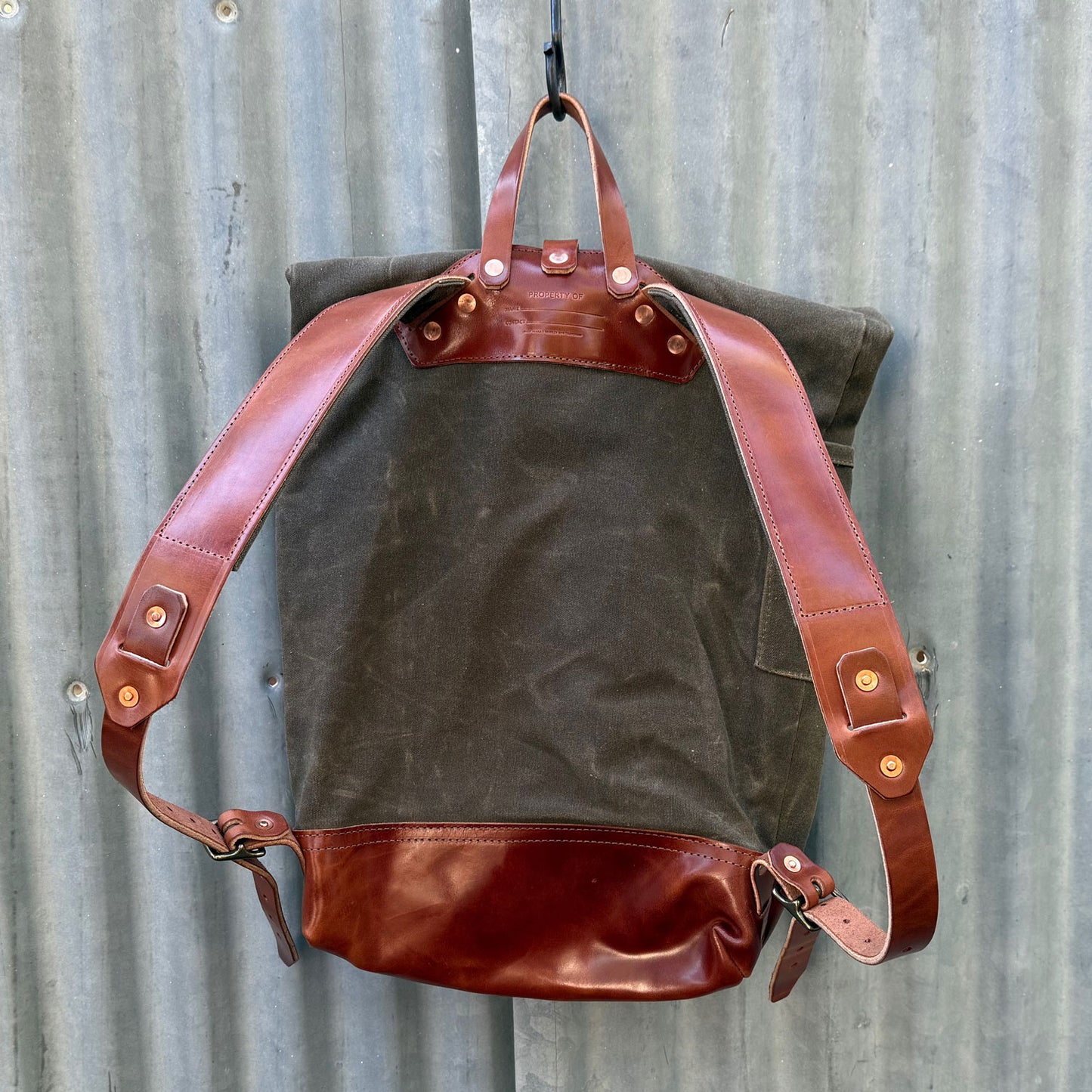 Biographer Waxed Canvas and Leather Backpack - Field Tan