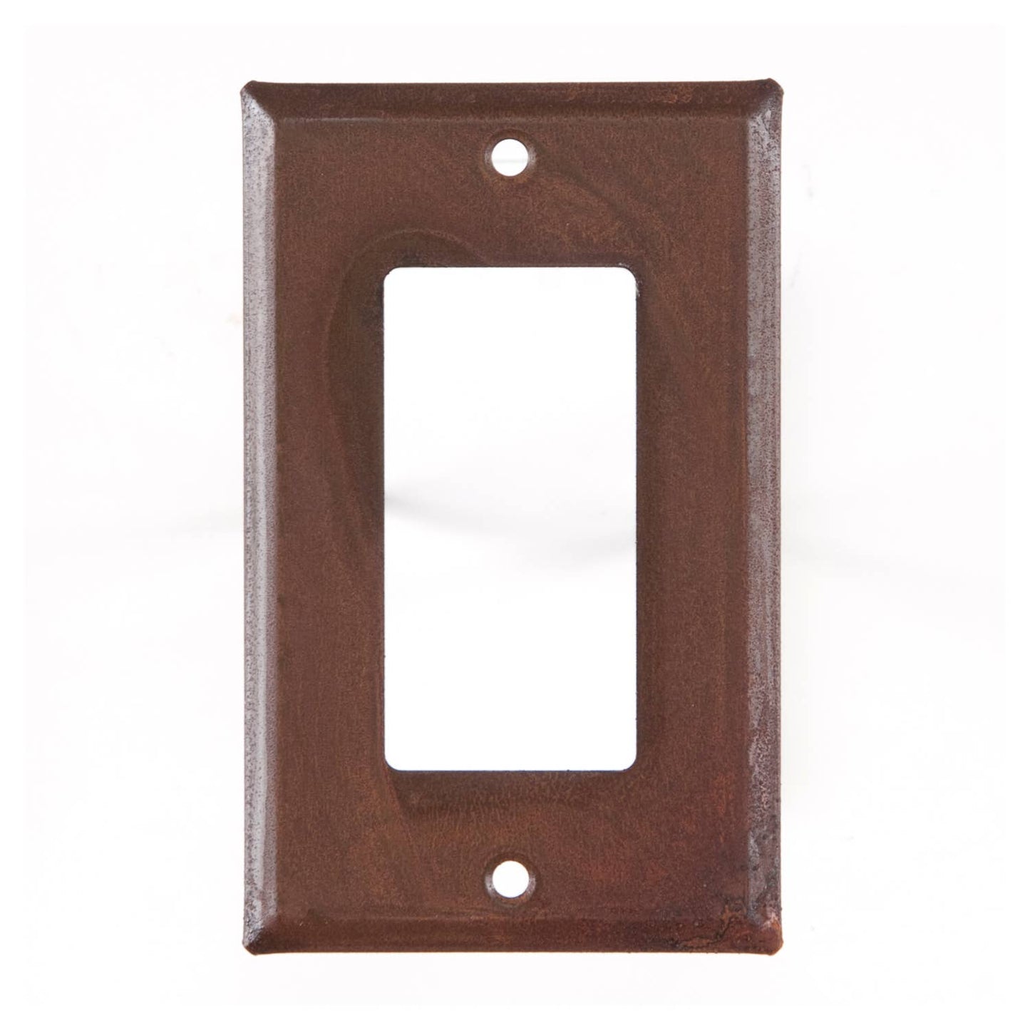 Single Rocker Switch Cover Unpierced in Rustic Tin / Rusty Tone Finish