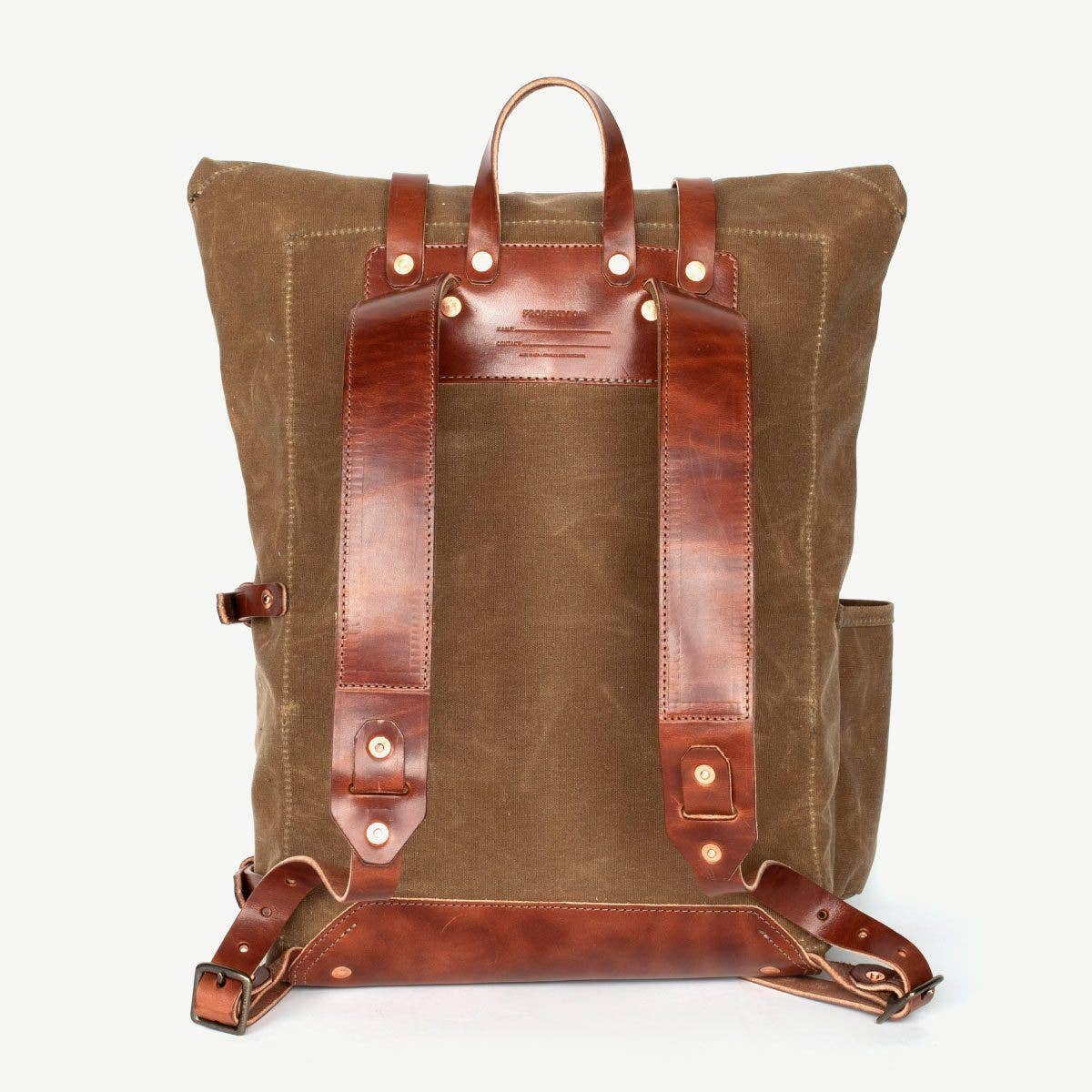 Wilder Waxed Canvas and Leather Backpack - Brush Brown