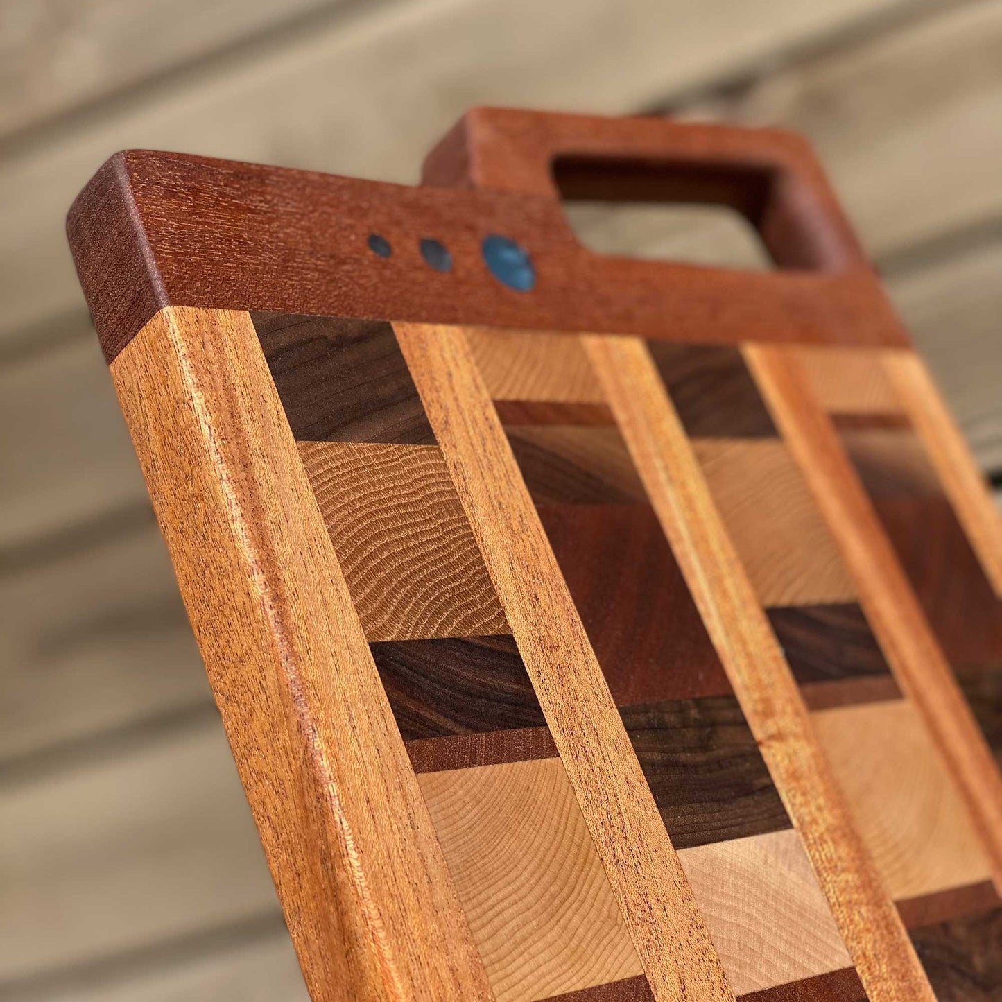 Cline Original Cutting Board / Charcuterie Board Fredrick in Sepele Wood & Mixed Exotics