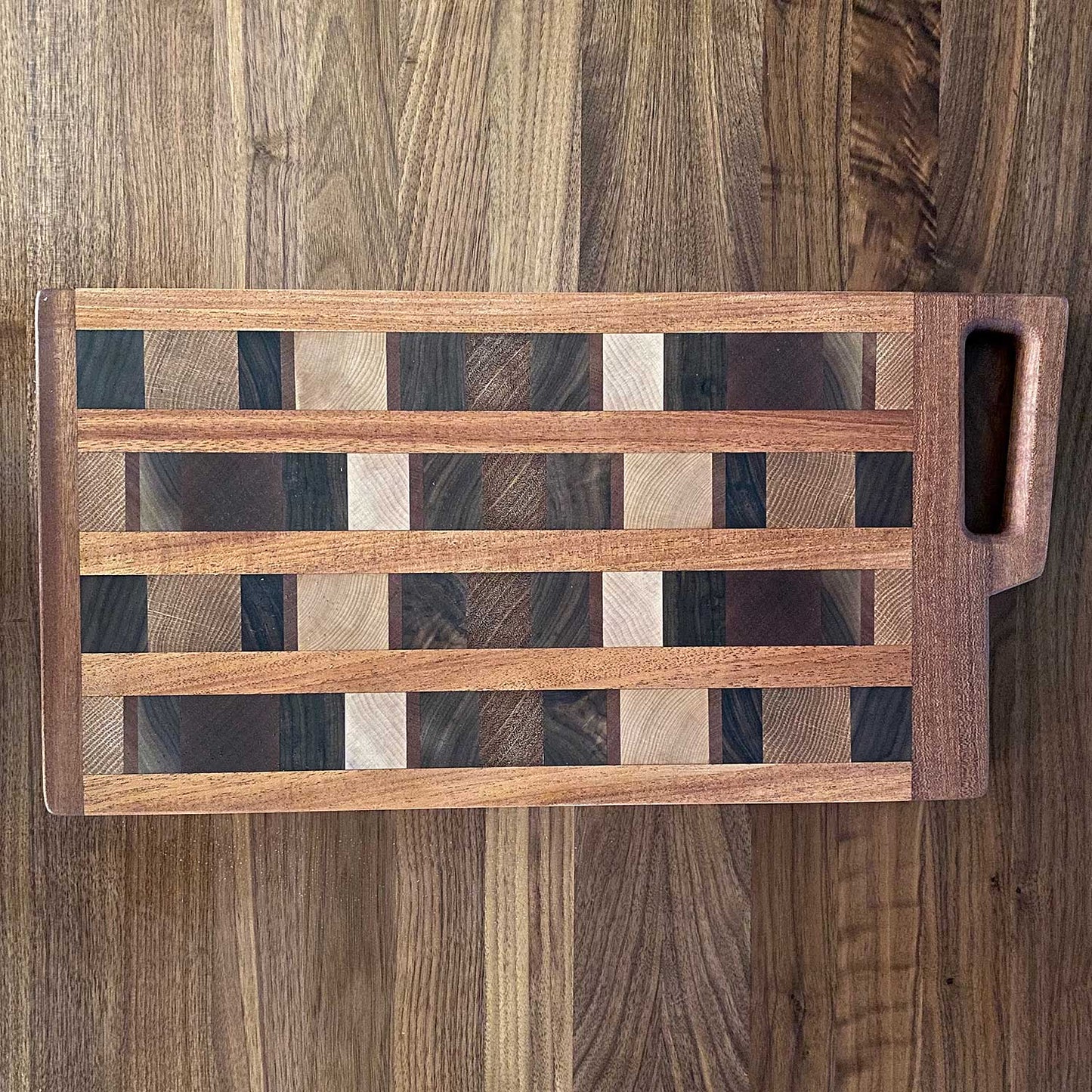 Cline Original Cutting Board / Charcuterie Board Fredrick in Sepele Wood & Mixed Exotics