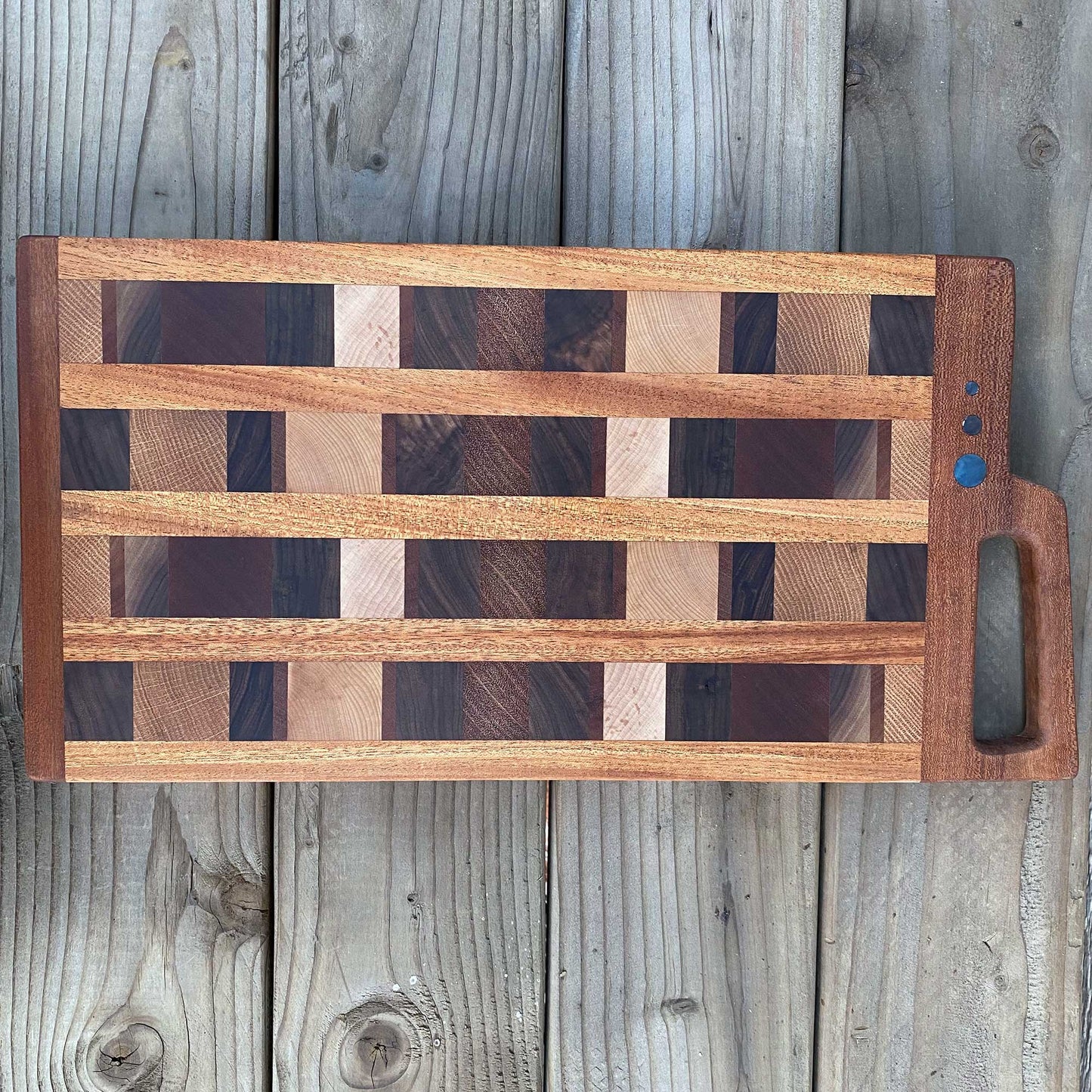 Cline Original Cutting Board / Charcuterie Board Fredrick in Sepele Wood & Mixed Exotics