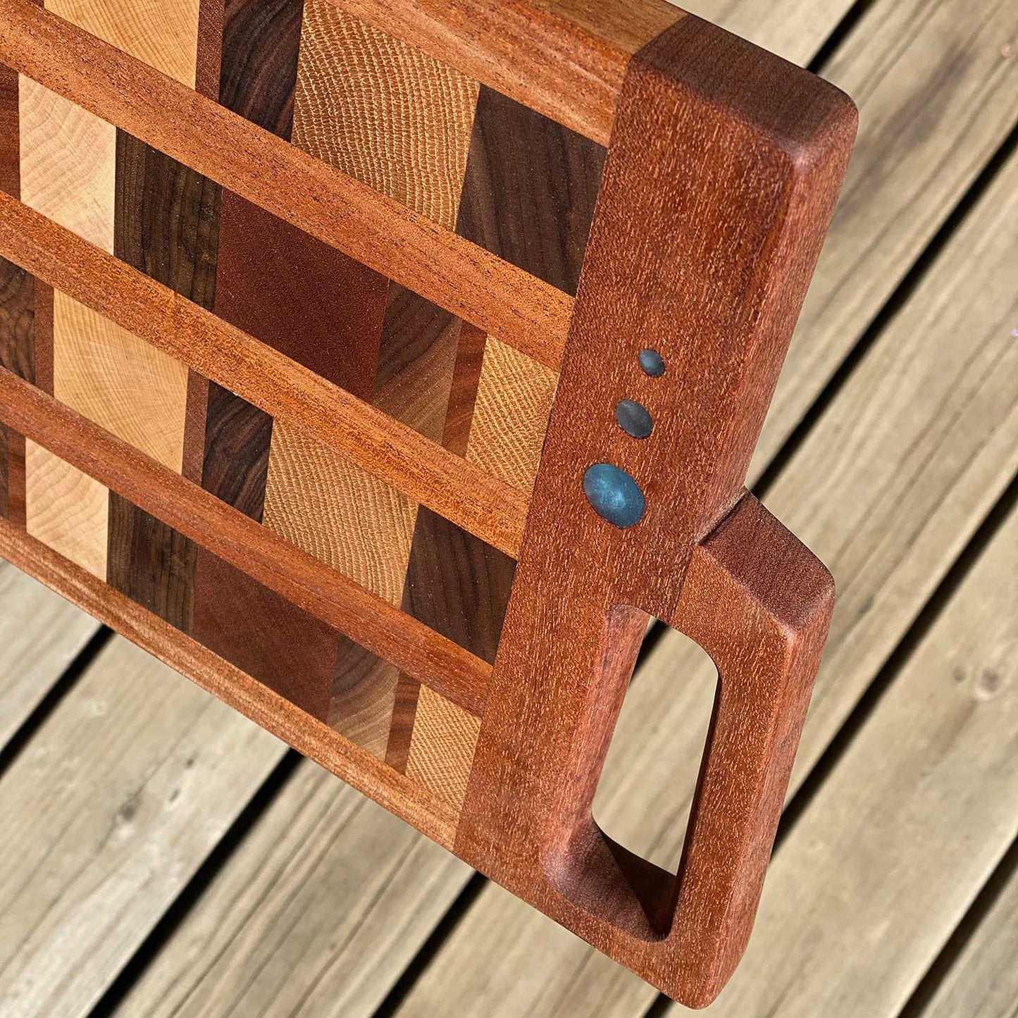 Cline Original Cutting Board / Charcuterie Board Fredrick in Sepele Wood & Mixed Exotics