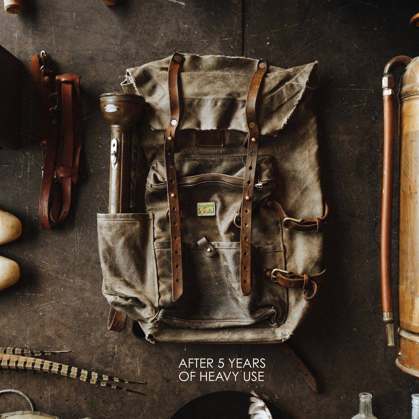 The Wilder Backpack - Waxed Canvas and Leather - Field Tan