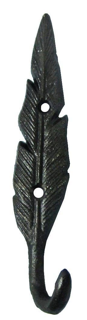 Cast Iron Feather Hook Antique Black