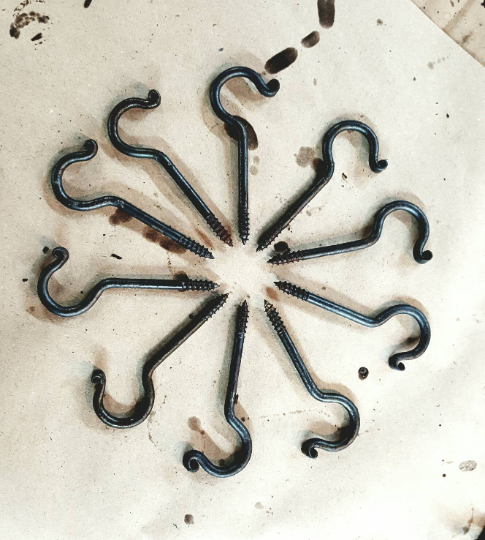 Three Inch Threaded Hook by Milwaukee Blacksmith