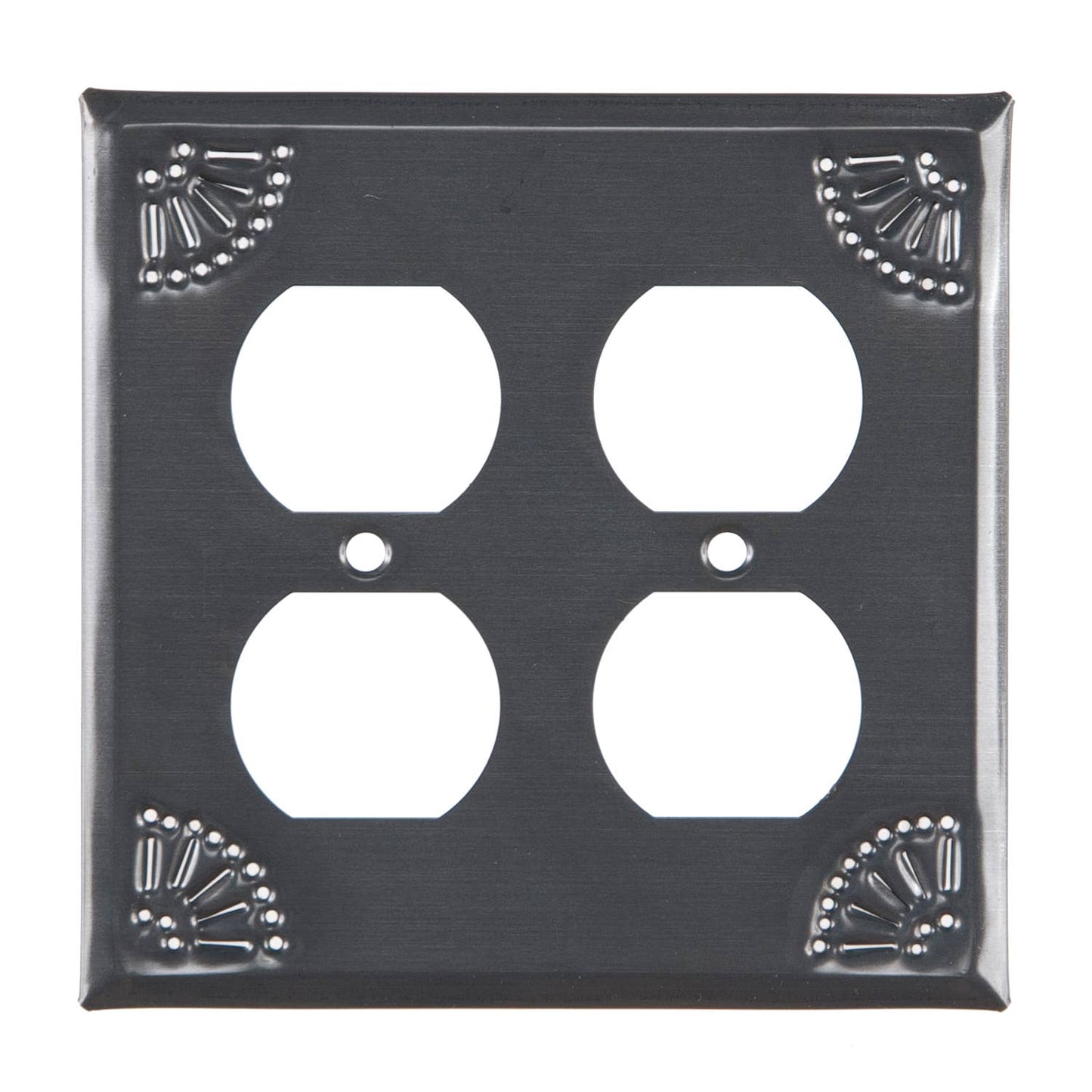 Double Outlet Cover with Chisel in Country Tin