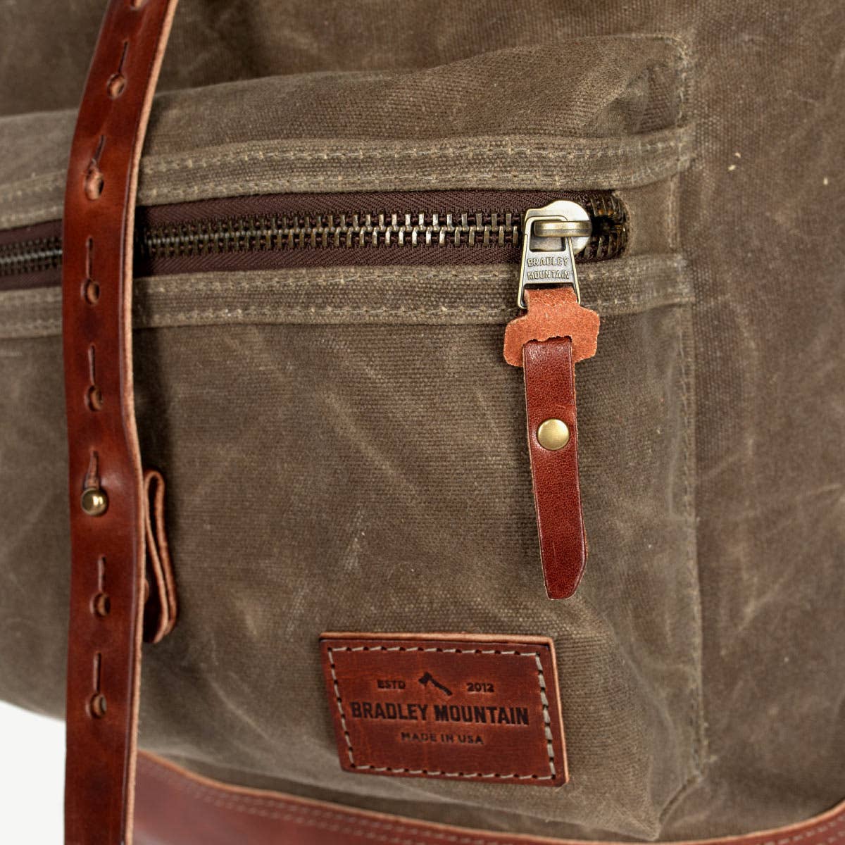Biographer Waxed Canvas and Leather Backpack - Field Tan
