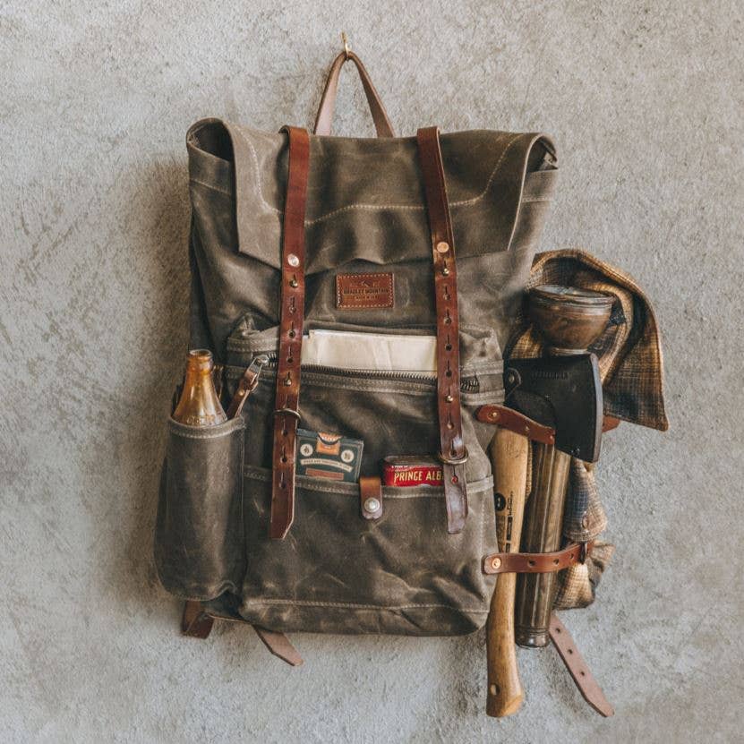 The Wilder Backpack - Waxed Canvas and Leather - Field Tan