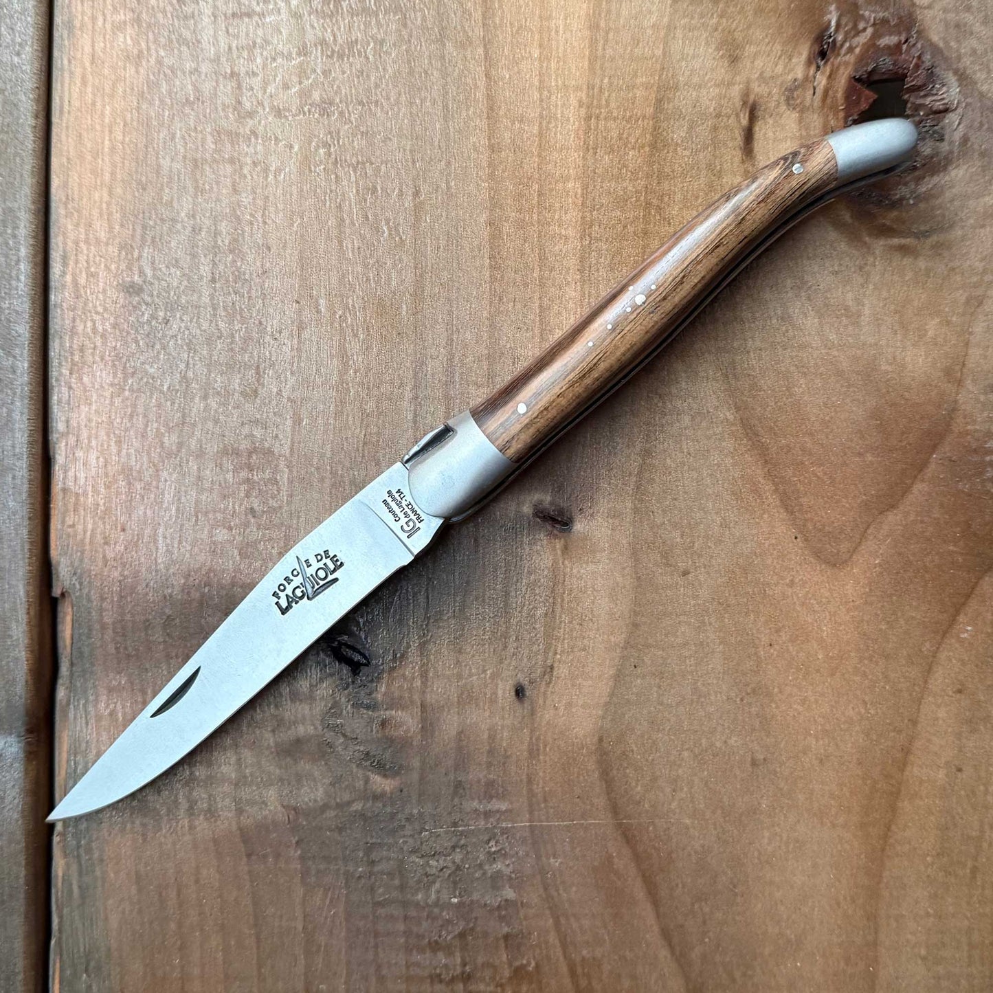 Forge de Laguiole Tradition Pocket Knife Pistachio 12cm Brushed Stainless Satin