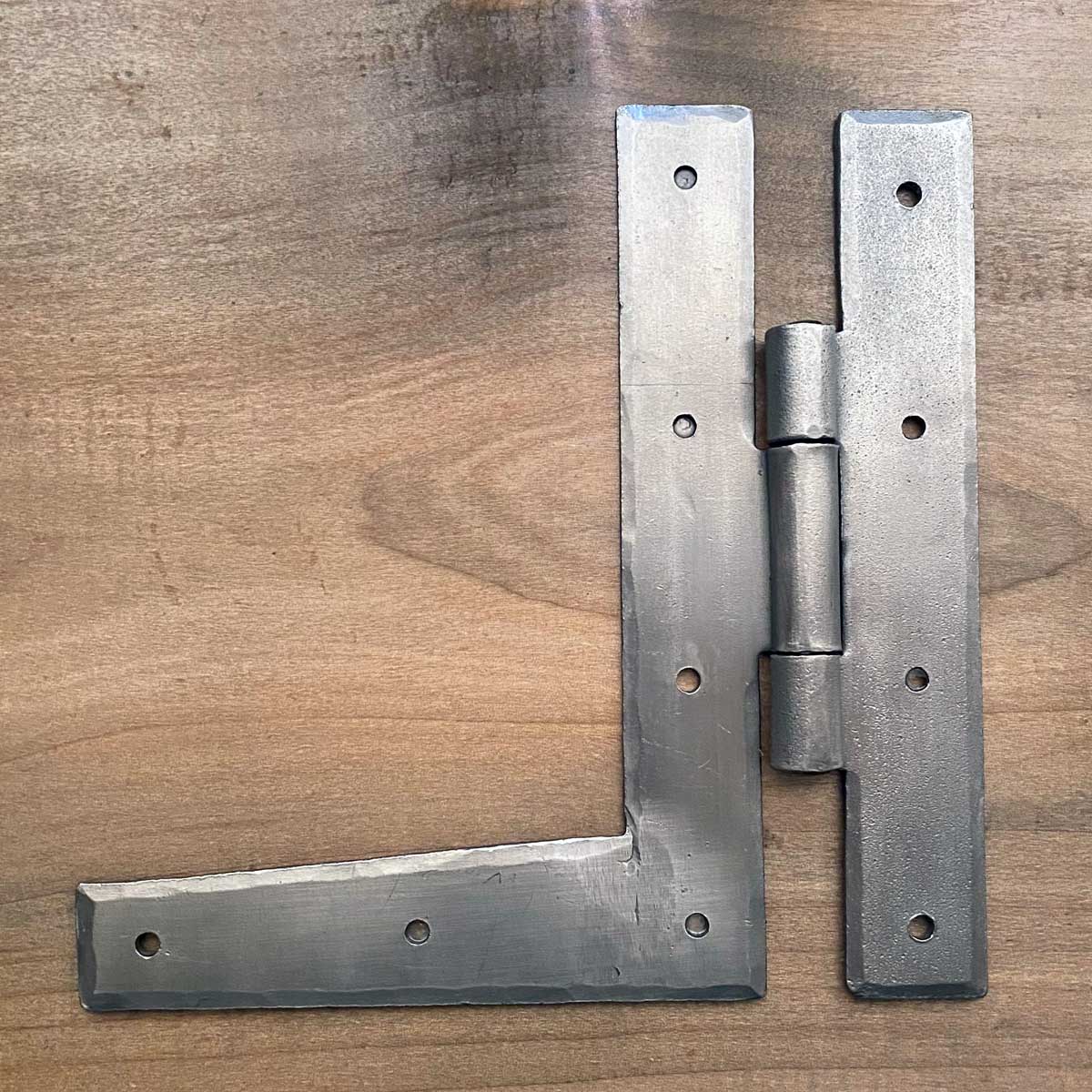 Forged L Hinge Left-Hand 7 Inch with Silver / Pewter Finish