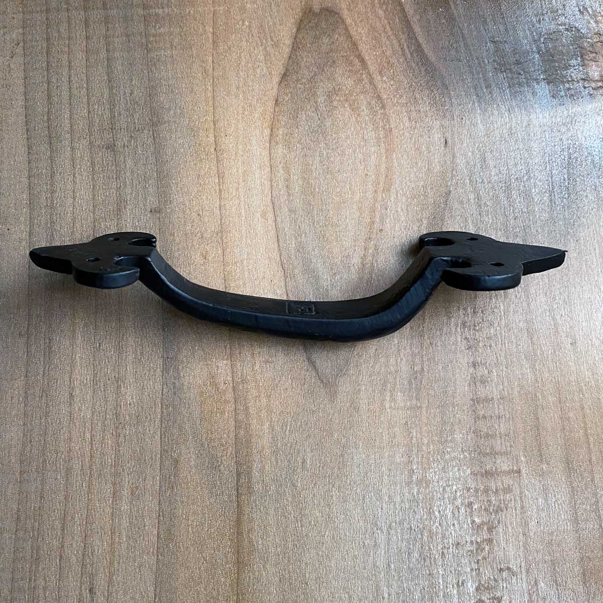Black Iron Cabinet Handle 7 Inch With Fleur-De-Lis
