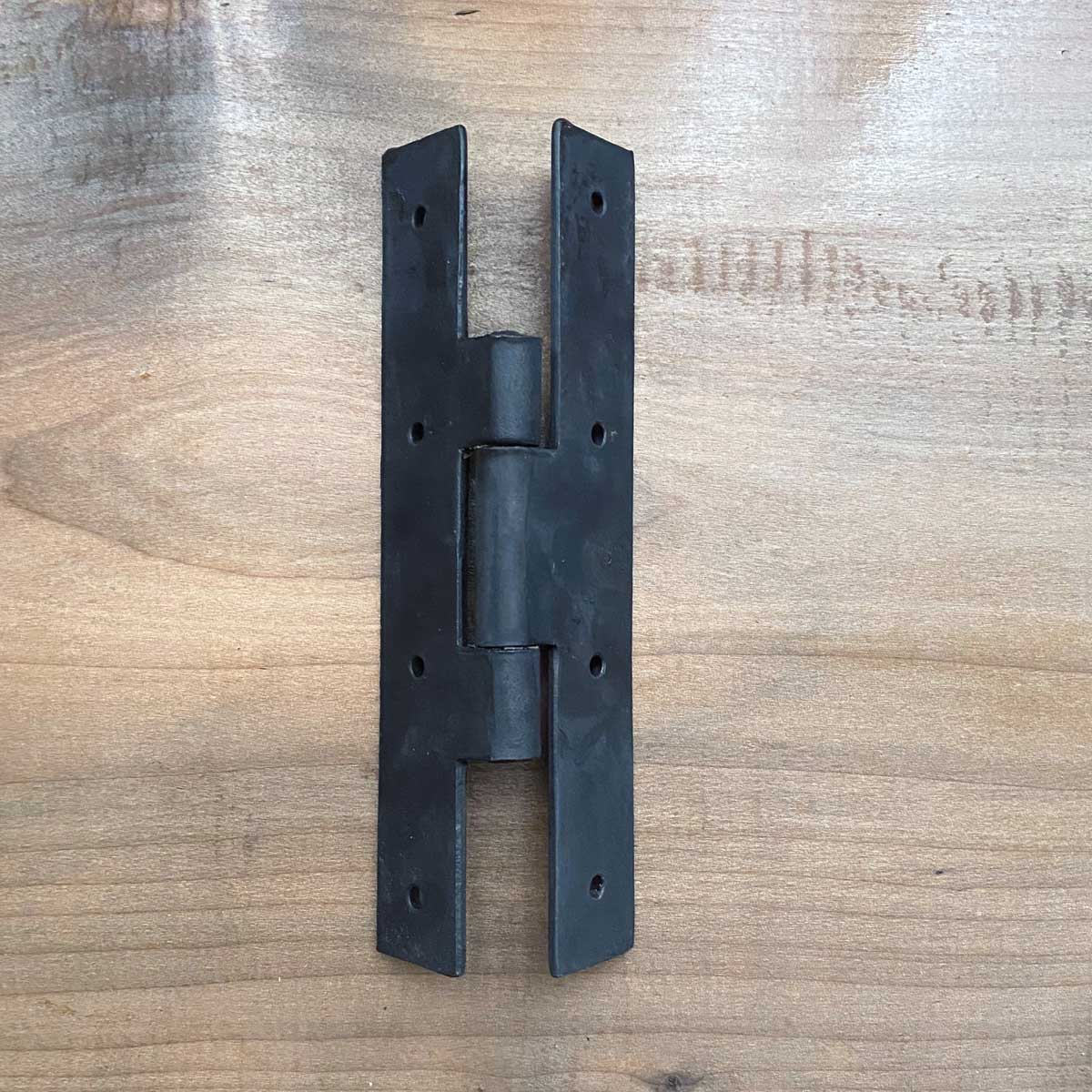 Larger Hand Forged H Style Hinge Traditional Wax Blacksmith Finish