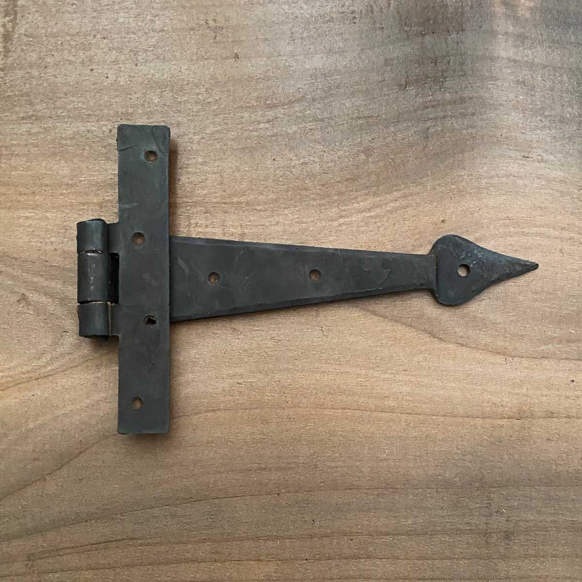 Small Forged T Hinge 6 Inch with Beeswax Blacksmith Finish for Cabinets / Small Doors