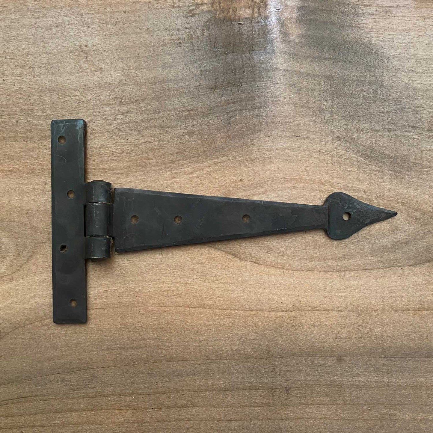 Small Forged T Hinge 6 Inch with Beeswax Blacksmith Finish for Cabinets / Small Doors