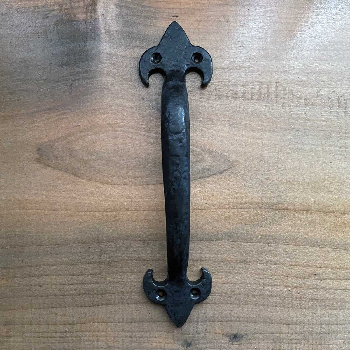 Larger Pull Handle Vintage Style - 9 Inch Iron With Beeswax Finish
