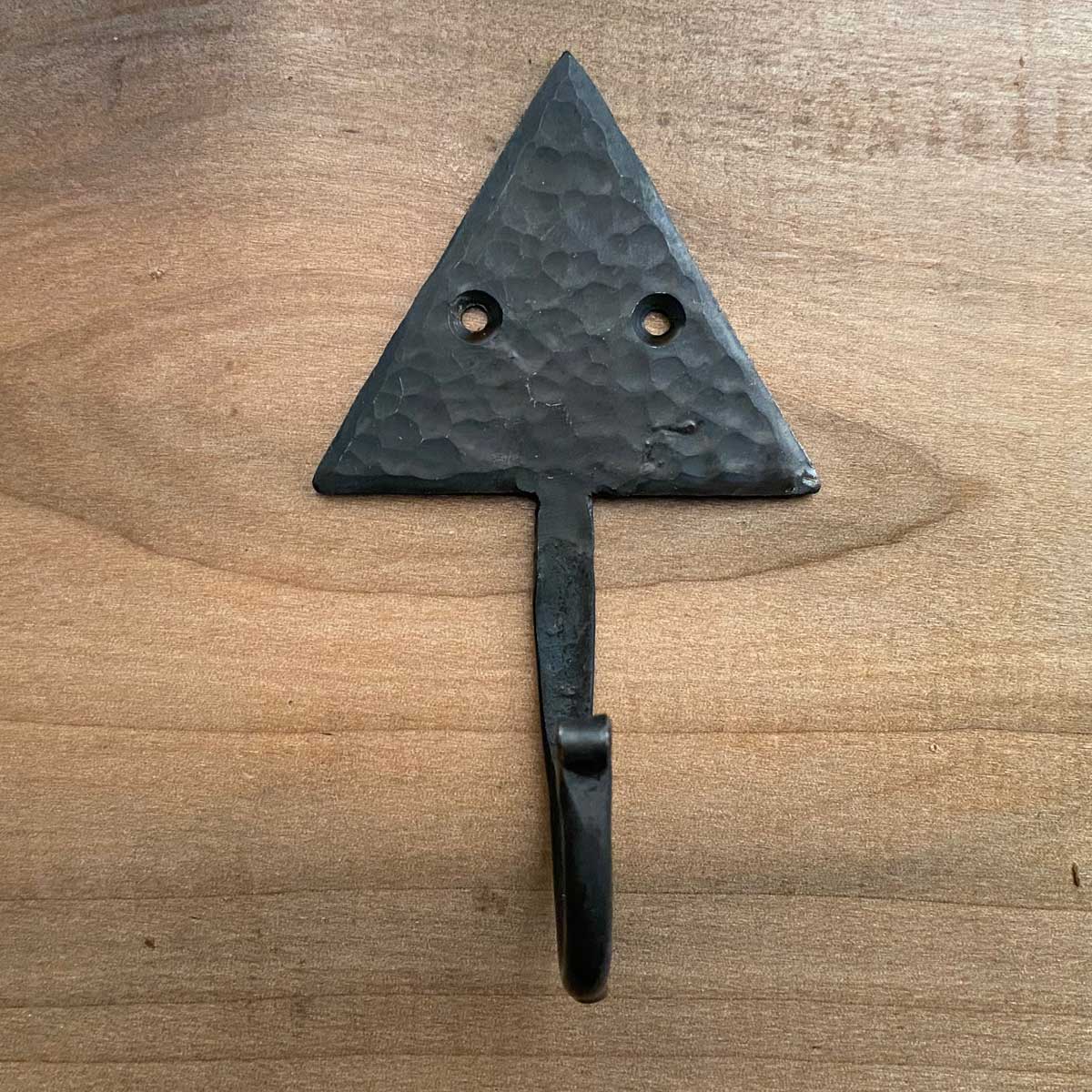 Forged Hammered Triangle Hook With Wax Finish