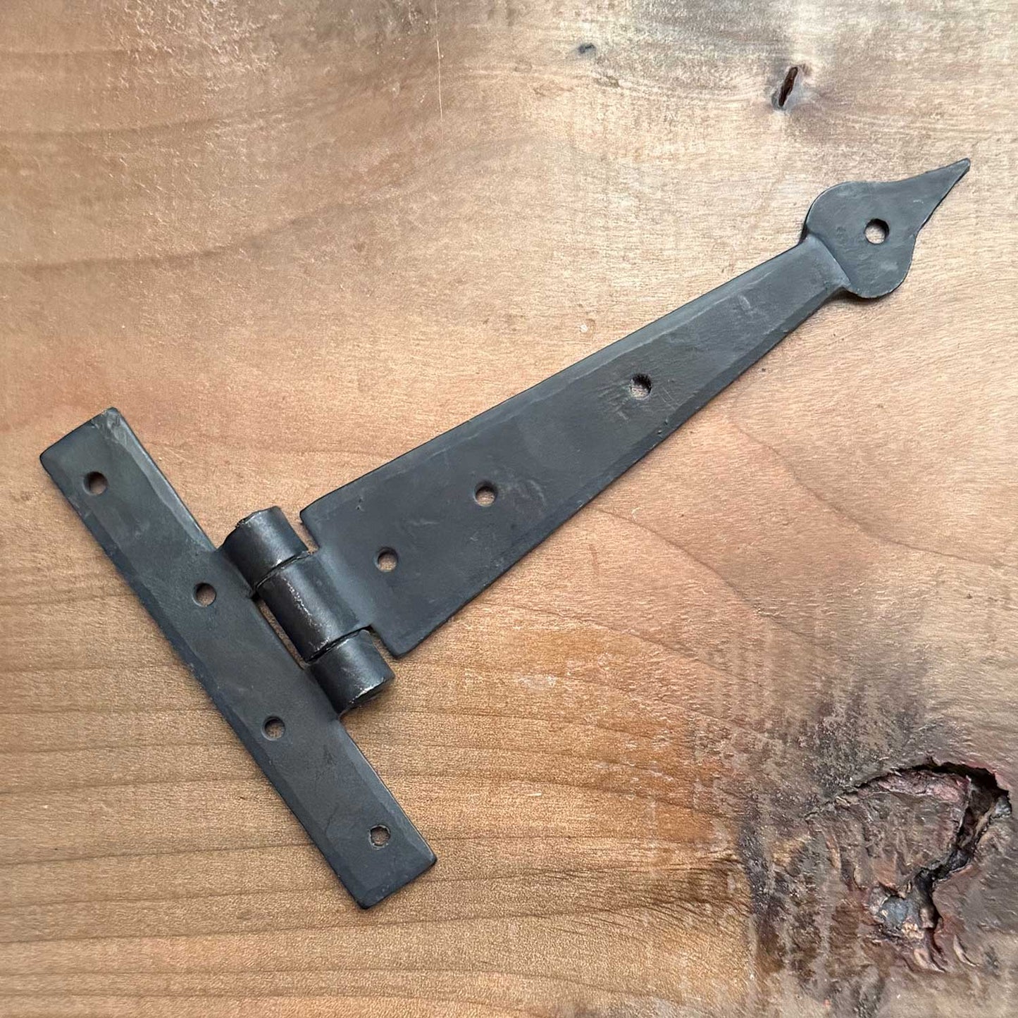 Small Forged T Hinge 6 Inch with Beeswax Blacksmith Finish for Cabinets / Small Doors