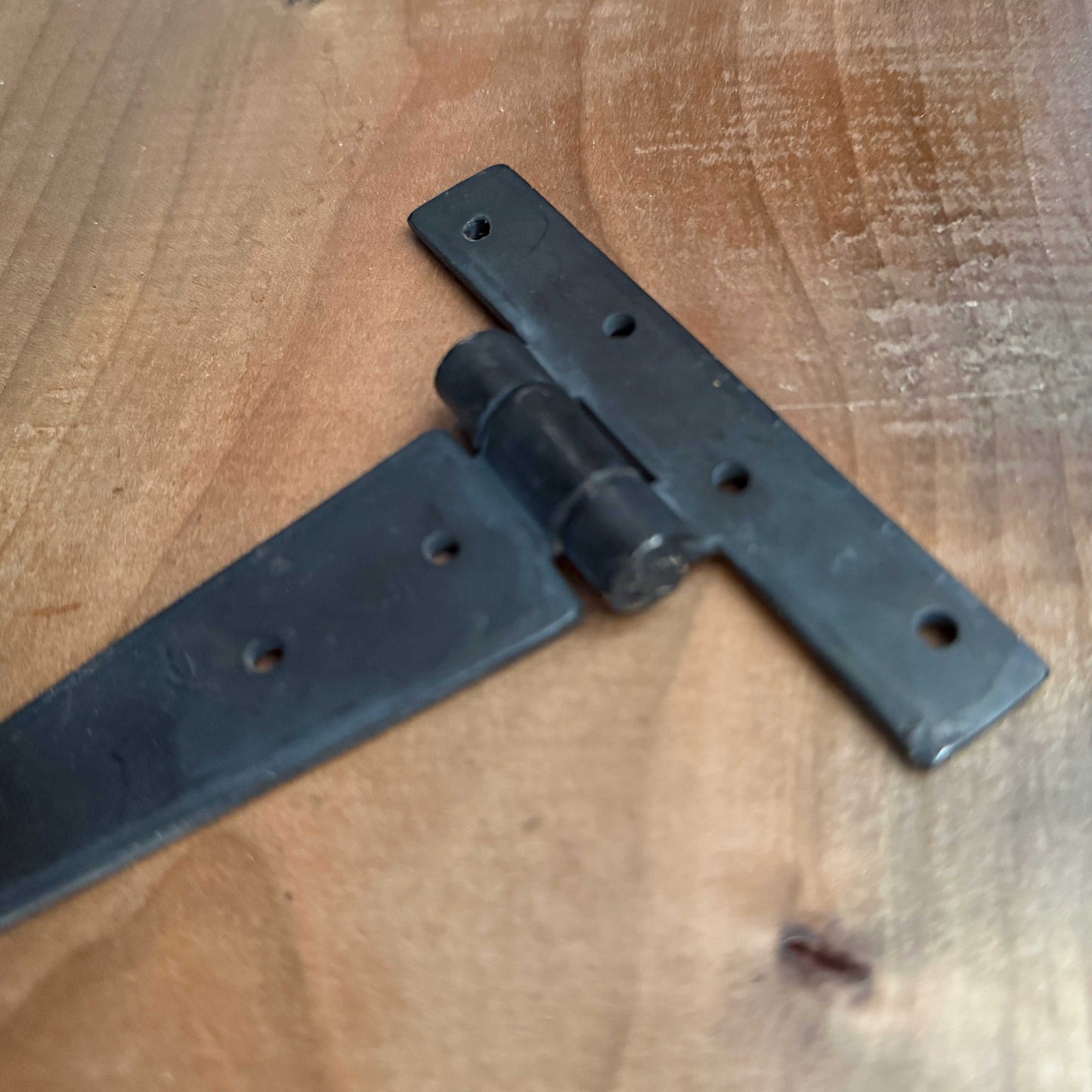 Small Forged T Hinge 6 Inch with Beeswax Blacksmith Finish for Cabinets / Small Doors