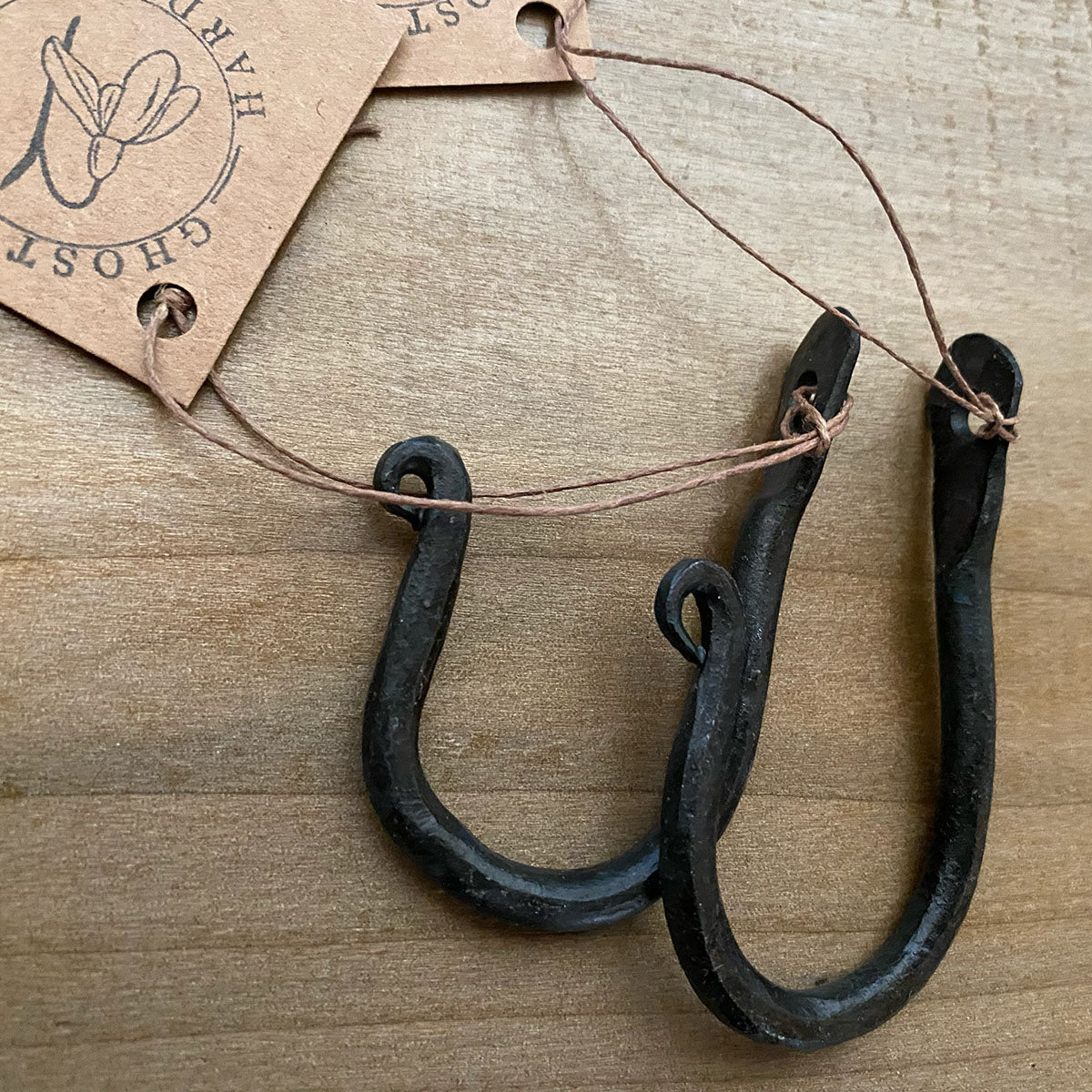 Small Rustic Hand Forged 3 Inch Wall Hooks - 3 Pack