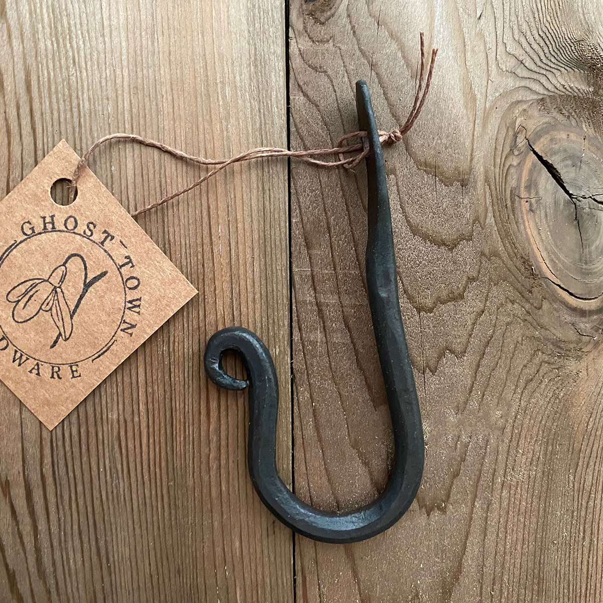 Hand Forged Hook 4 Inch Hammered Metal / Iron