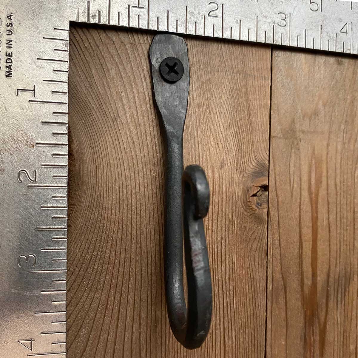 Hand Forged Hook 4 Inch Hammered Metal / Iron