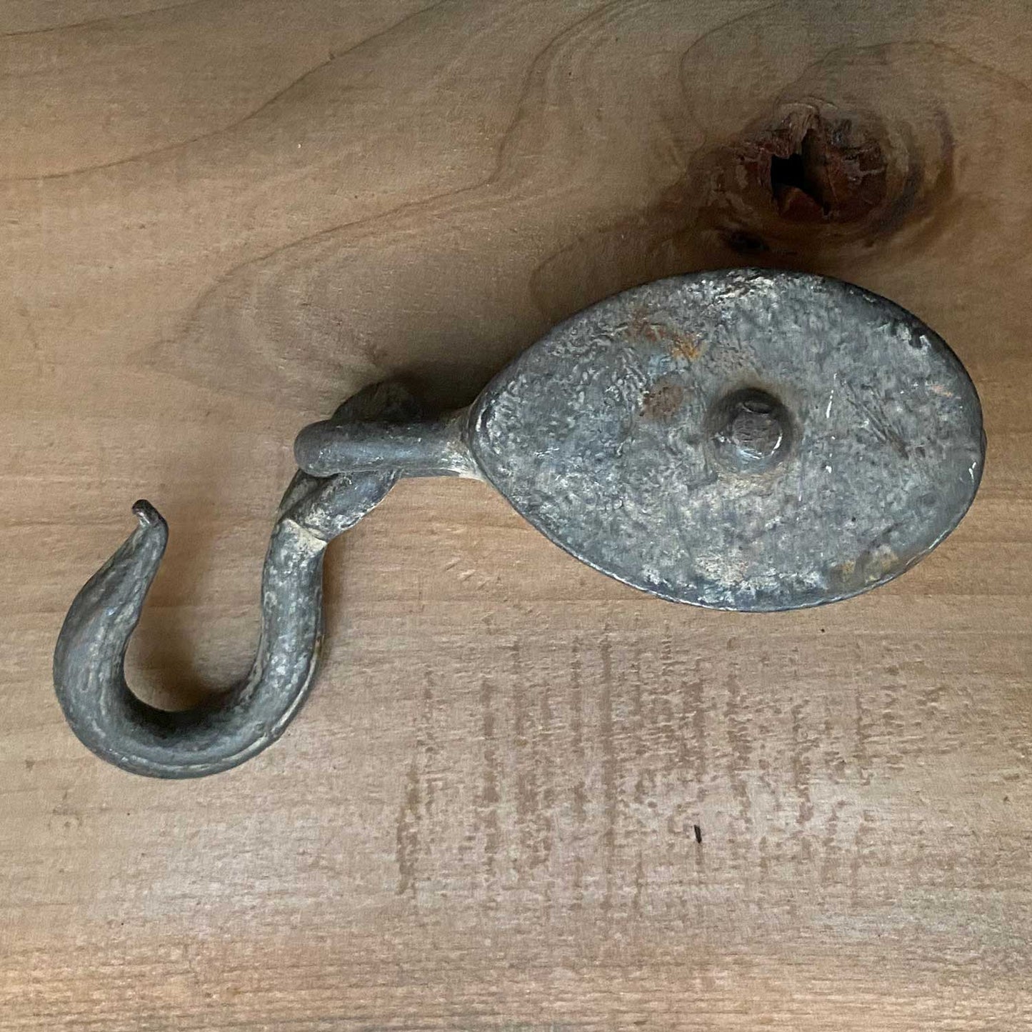 Small Metal Grey Tone Pulley Block Vintage / Antique 7 Inches