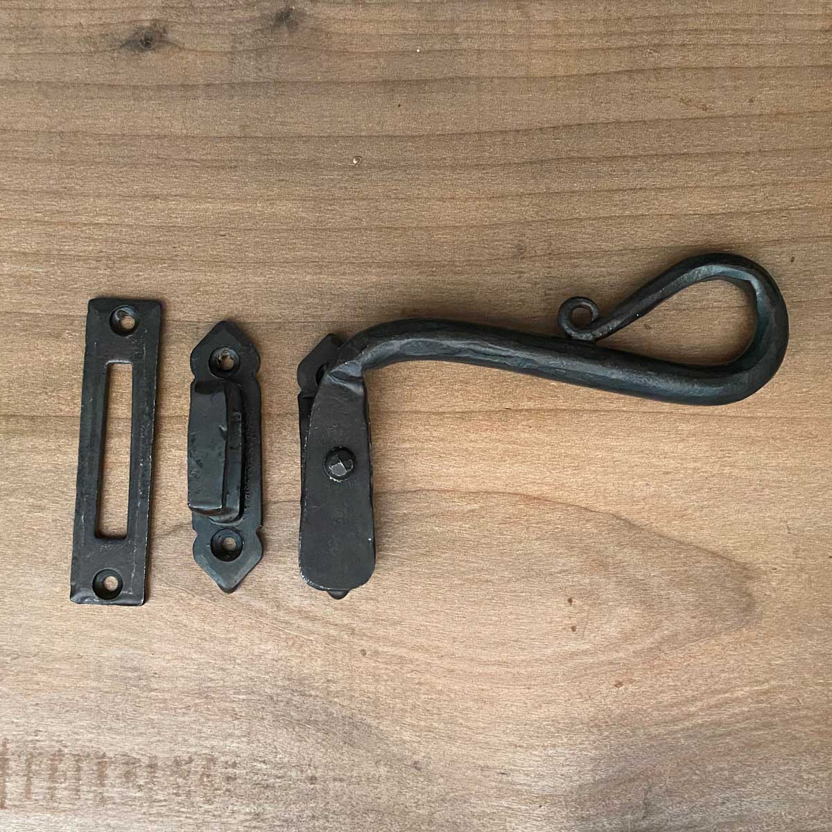 Hand Forged Window Latch Fastener - Beeswax Finish - LH