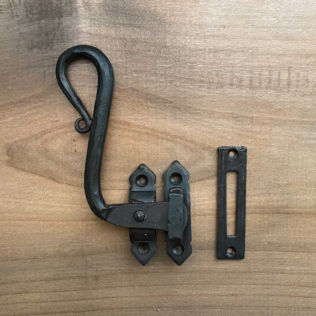 Hand Forged Window Latch Fastener - Beeswax Finish - LH