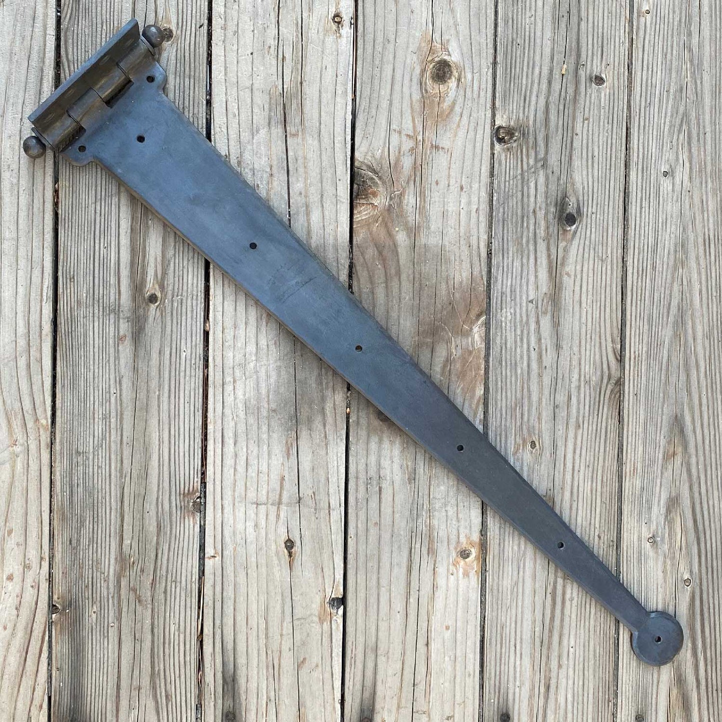 Hand Forged Iron / Steel Heavy Duty Strap Hinge - 28 Inches Long